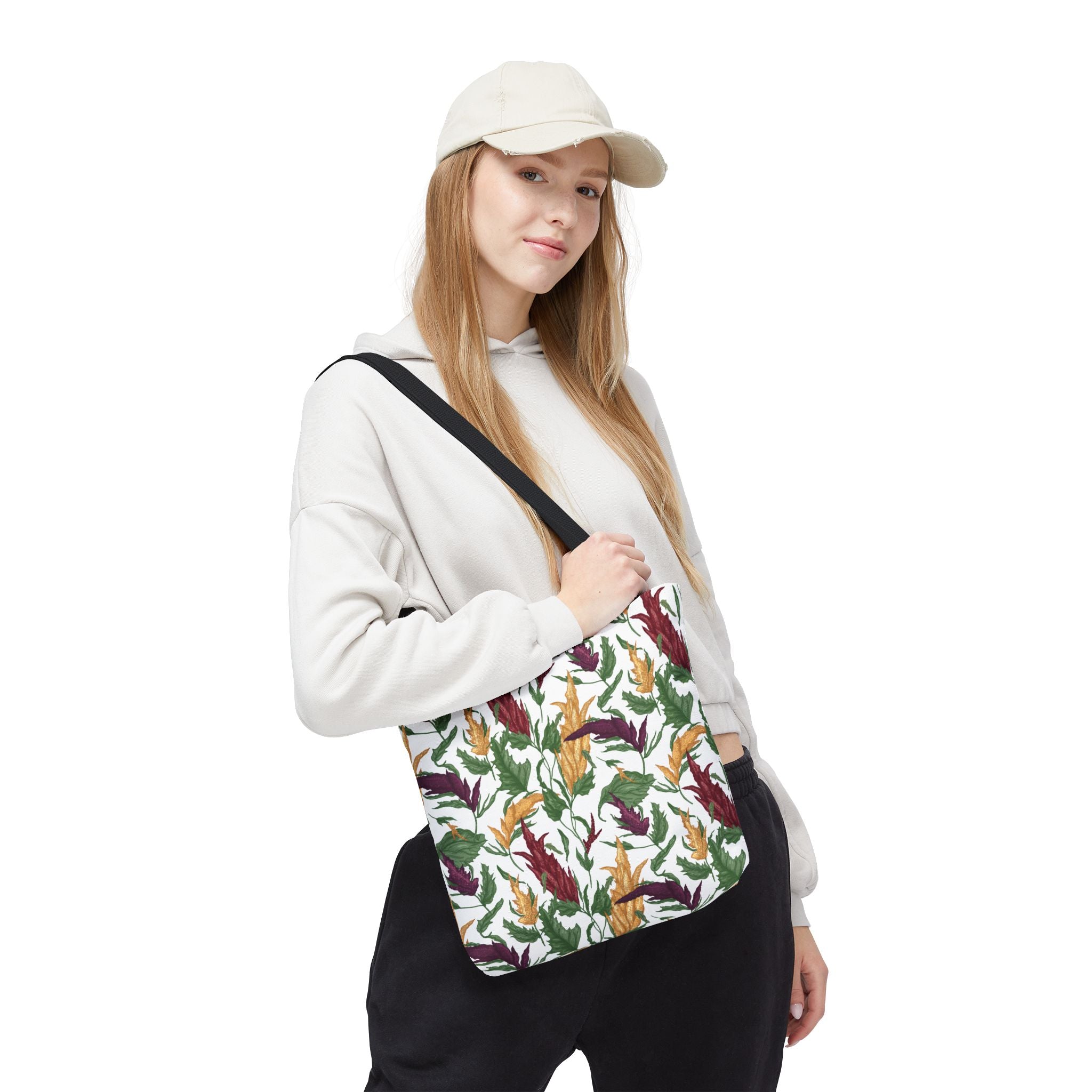 Autumn Feather Pattern Tote Bag – Colorful Fall Leaves & Feathers All-Over Print