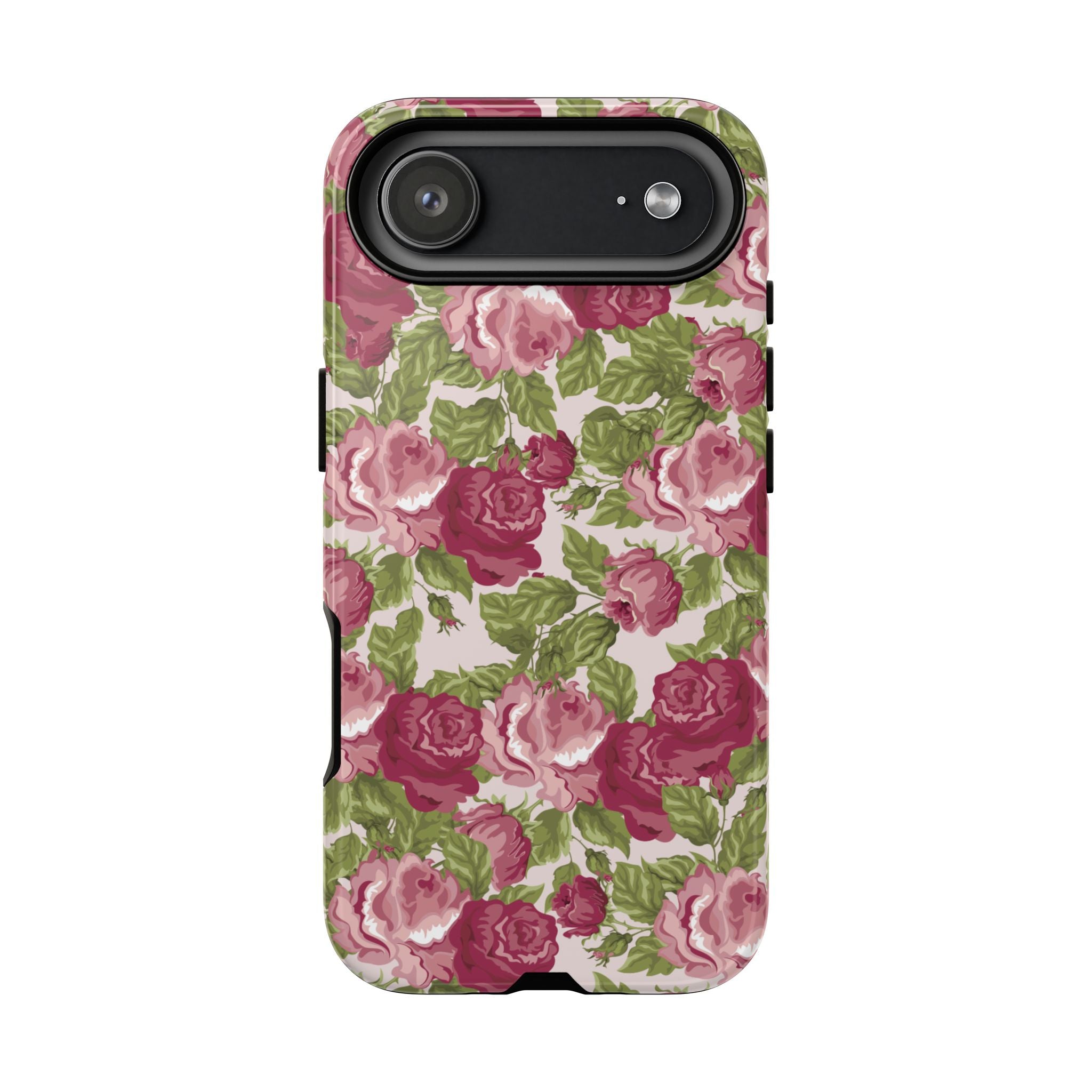 Floral Vintage Rose Tough Phone Case — Pink Garden Protective Cover