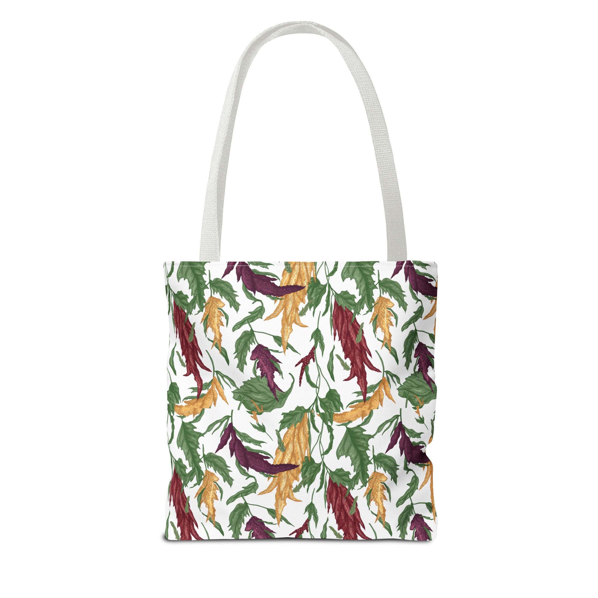 Autumn Feather Pattern Tote Bag – Colorful Fall Leaves & Feathers All-Over Print