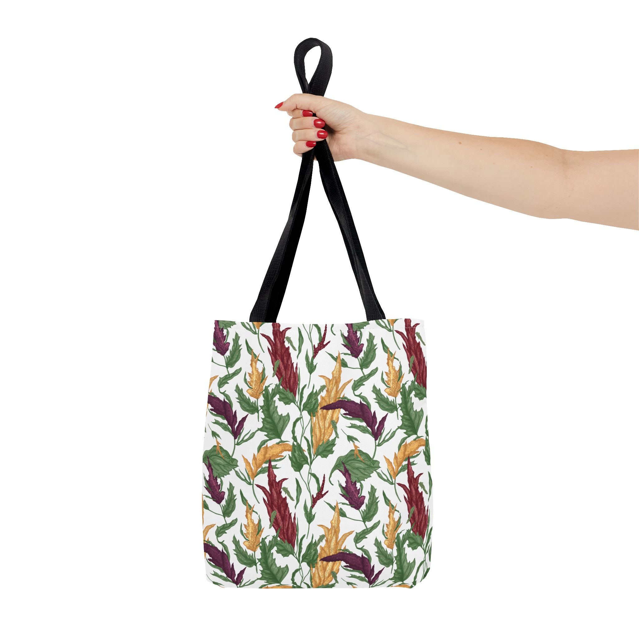 Autumn Feather Pattern Tote Bag – Colorful Fall Leaves & Feathers All-Over Print