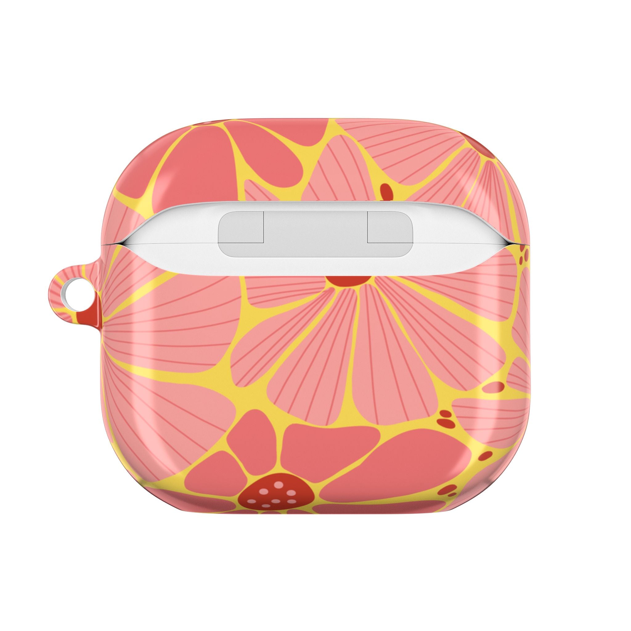 Floral Coral AirPod Case — Retro Pink & Yellow Flower Pattern