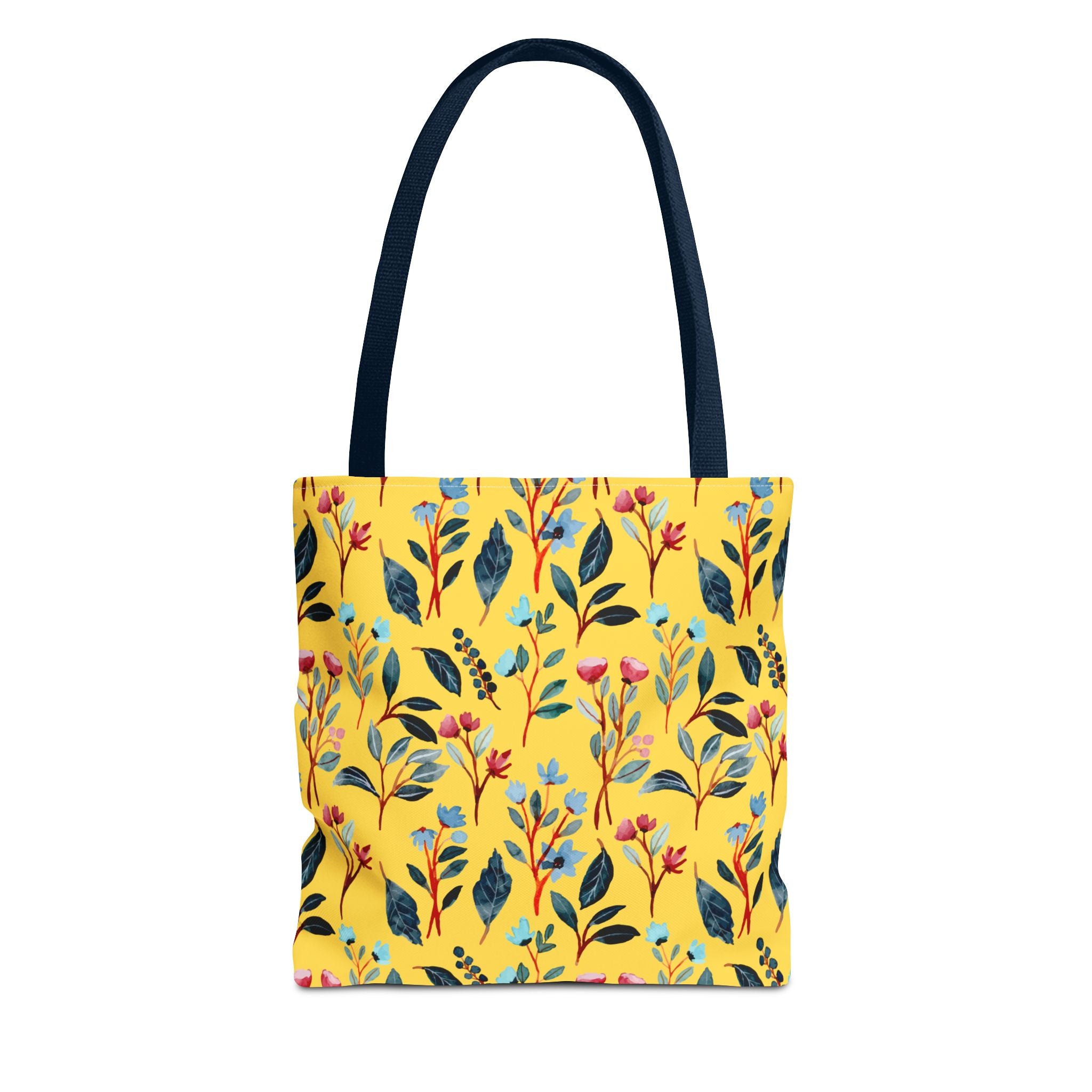 Floral Yellow Tote Bag – Bright Botanical All-Over Print