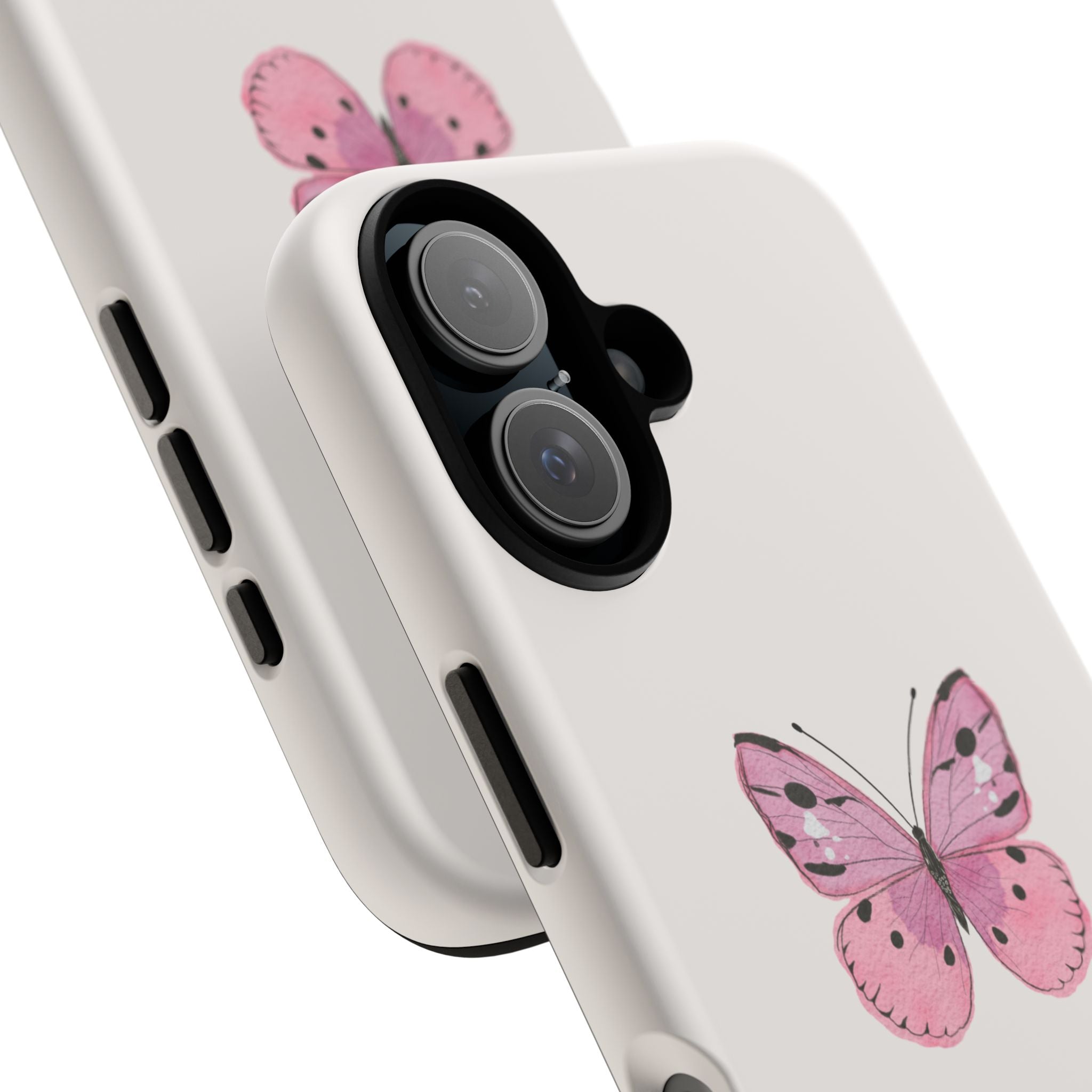 Pink Butterfly Tough Phone Case — "take this time for you" Protective iPhone Cover