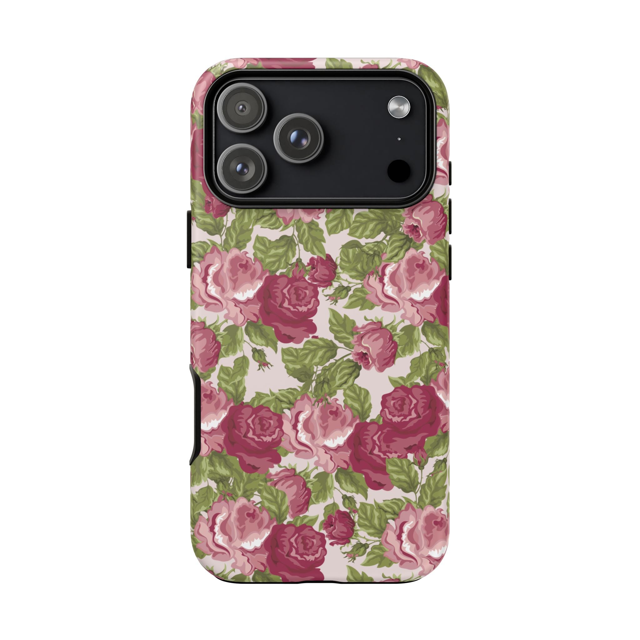 Floral Vintage Rose Tough Phone Case — Pink Garden Protective Cover