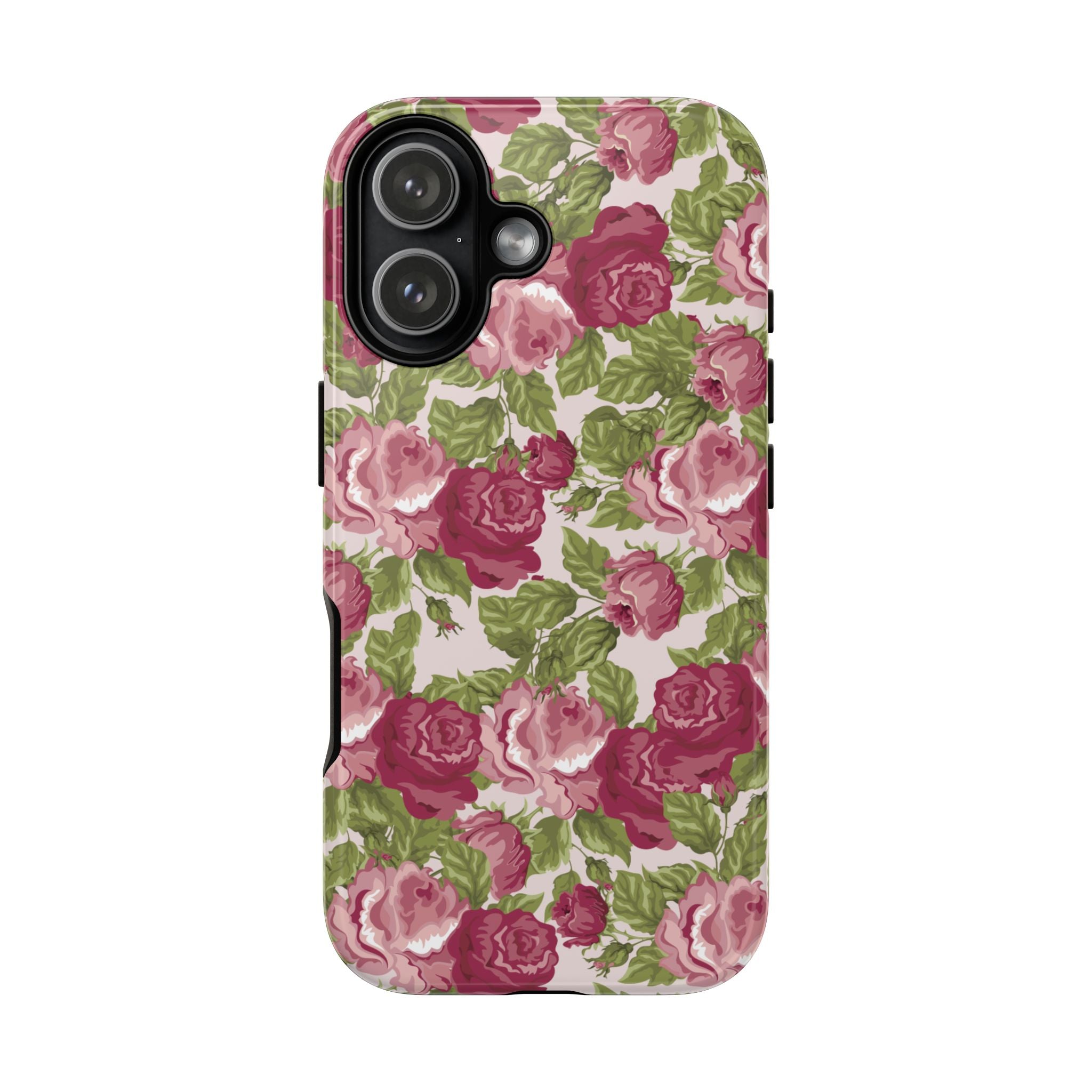 Floral Vintage Rose Tough Phone Case — Pink Garden Protective Cover