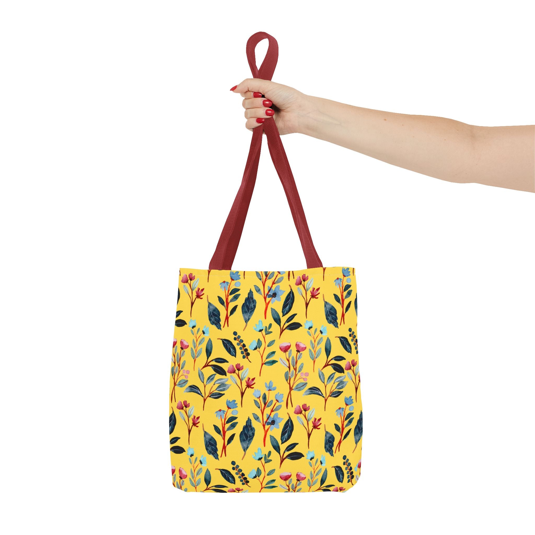 Floral Yellow Tote Bag – Bright Botanical All-Over Print