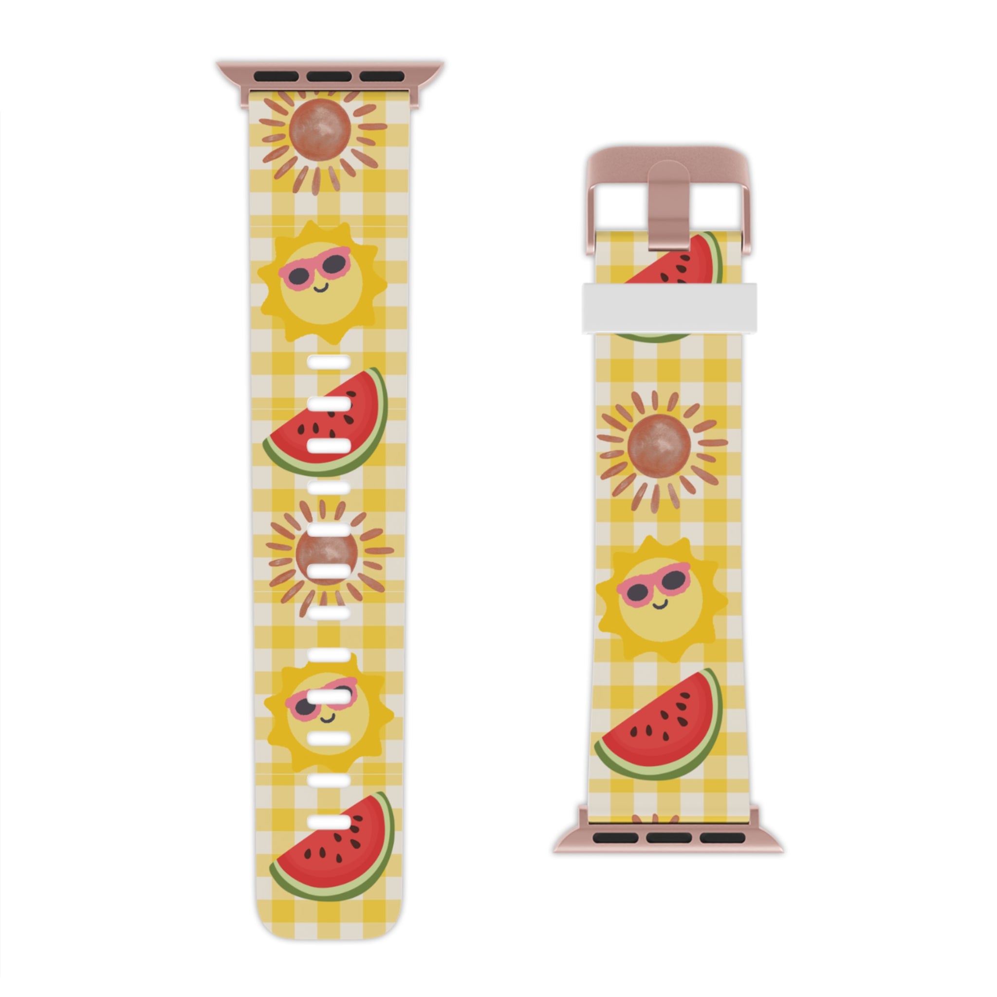 Sunny Summer Apple Watch Band — Watermelon & Sunglasses Emoji Pattern