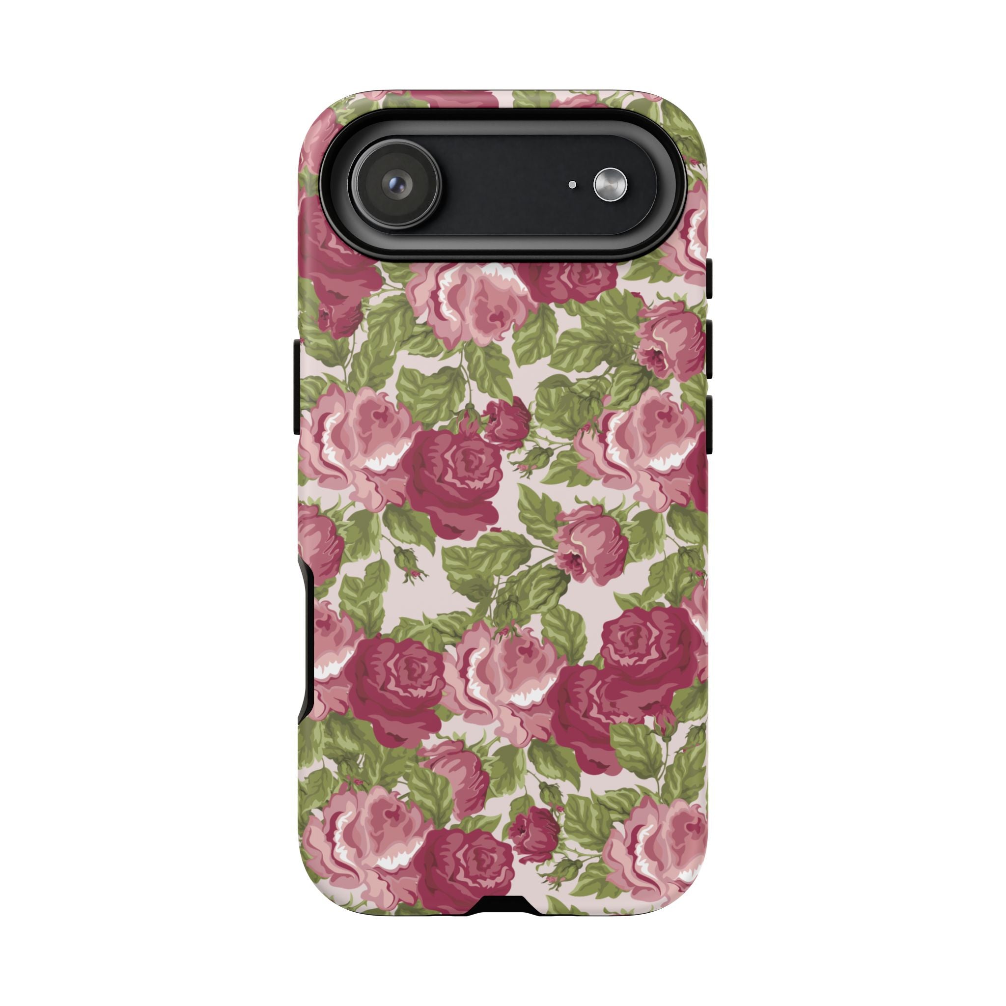 Floral Vintage Rose Tough Phone Case — Pink Garden Protective Cover