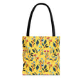 Floral Yellow Tote Bag – Bright Botanical All-Over Print