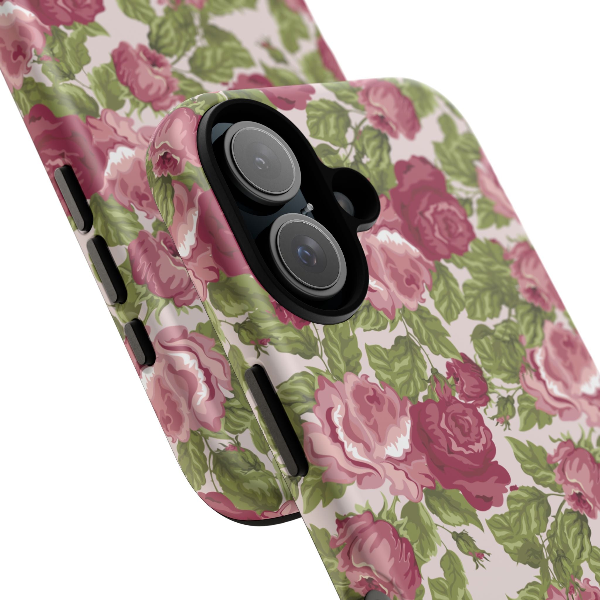 Floral Vintage Rose Tough Phone Case — Pink Garden Protective Cover