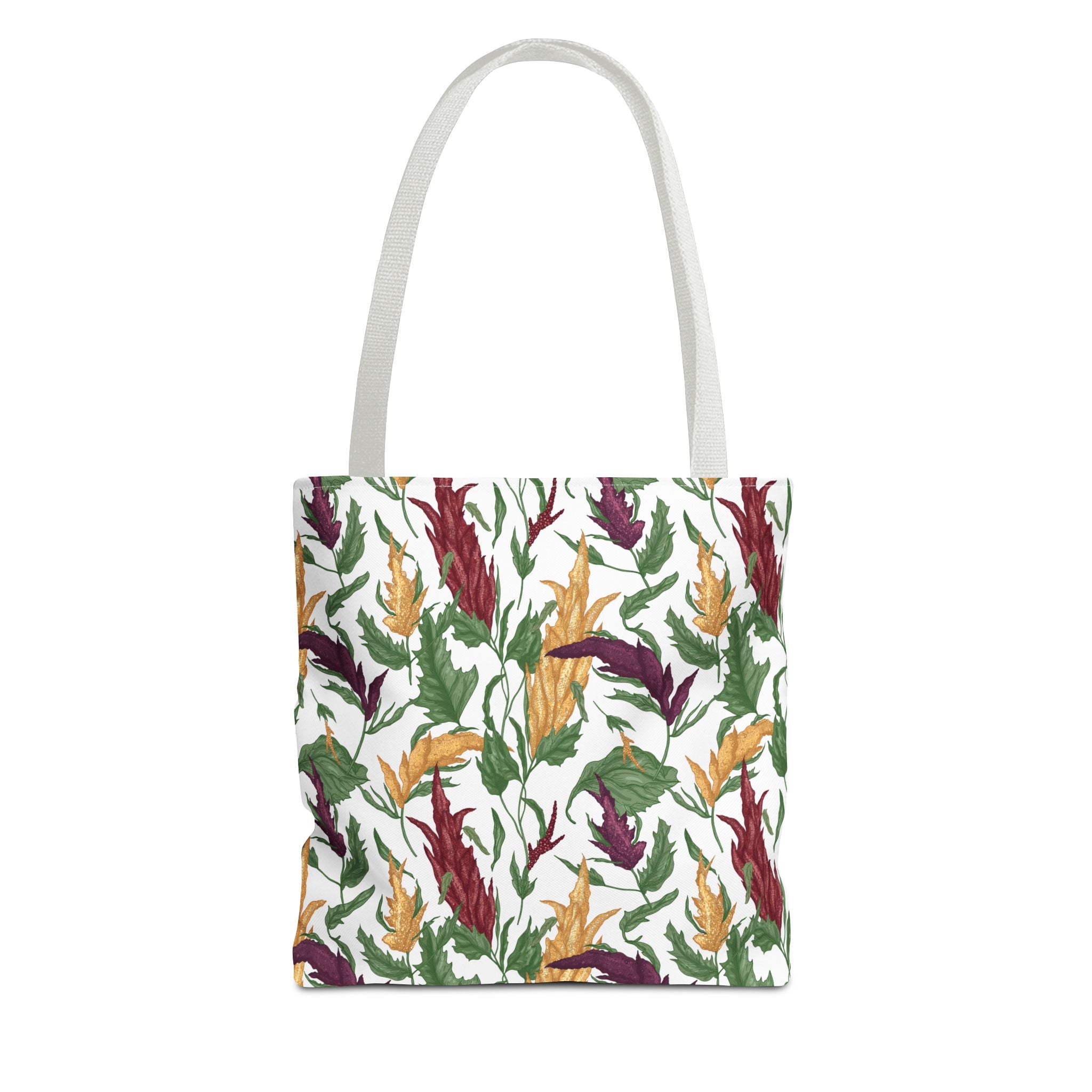 Autumn Feather Pattern Tote Bag – Colorful Fall Leaves & Feathers All-Over Print