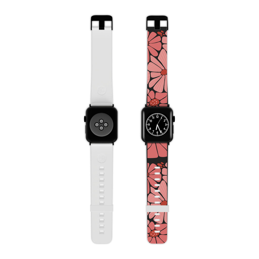 Pink Daisy Floral Apple Watch Band — Floral Pattern Replacement Strap