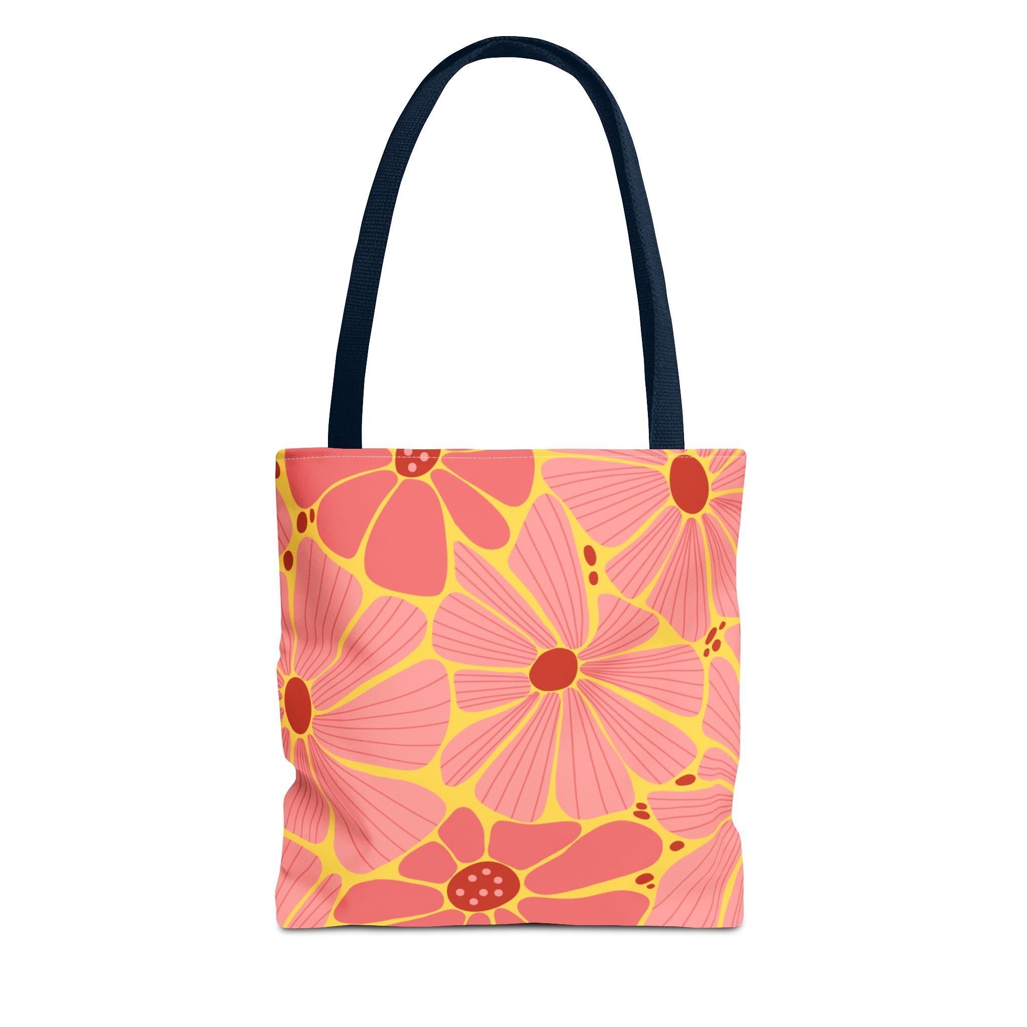 Floral Pink Daisies Tote Bag – Retro Summer Flower Market Tote