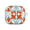 Floral Folk Art AirPod Case – Retro Orange & Teal Flower Pattern
