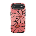 Floral Art Deco Tough Phone Case — Orange & Teal Botanical Pattern