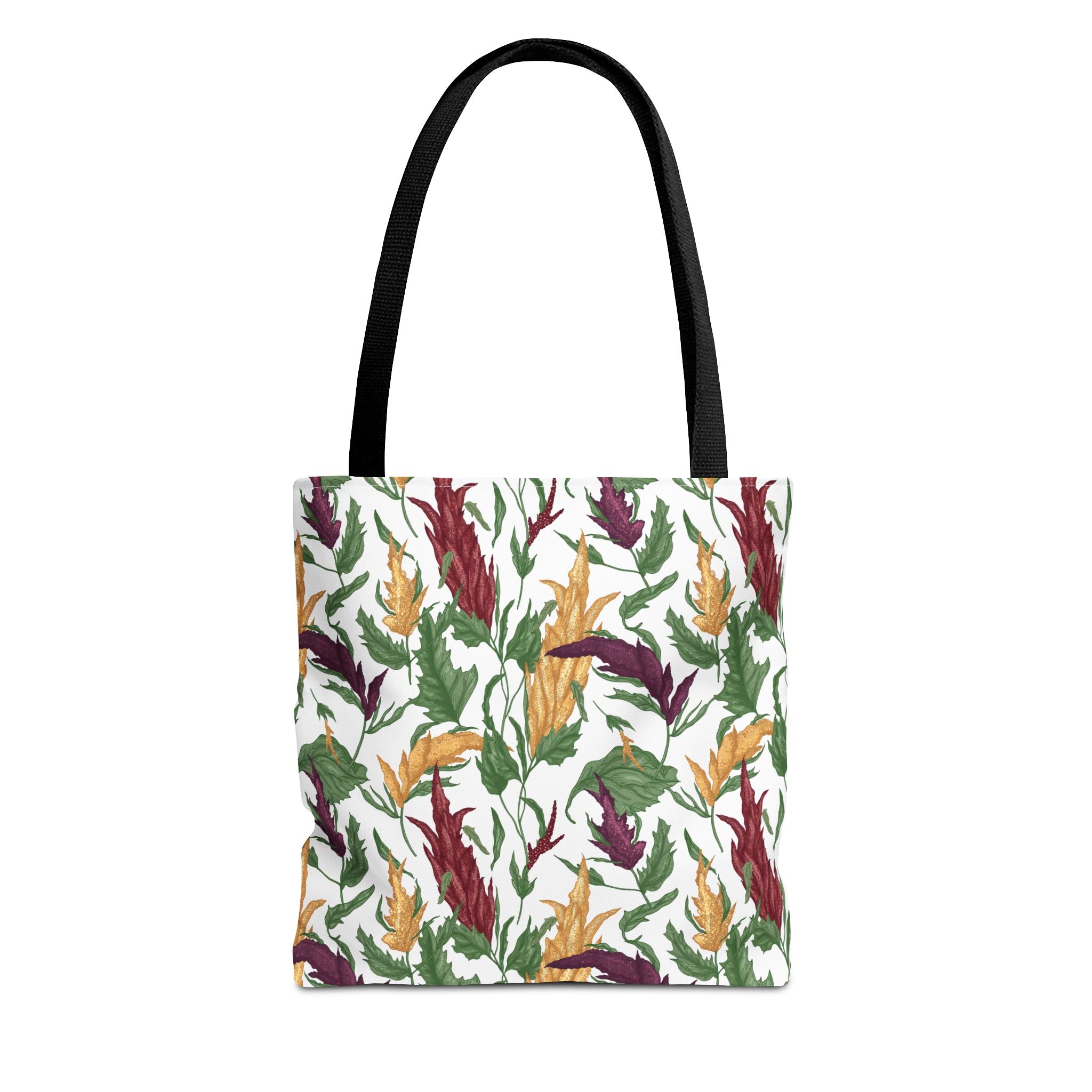 Autumn Feather Pattern Tote Bag – Colorful Fall Leaves & Feathers All-Over Print