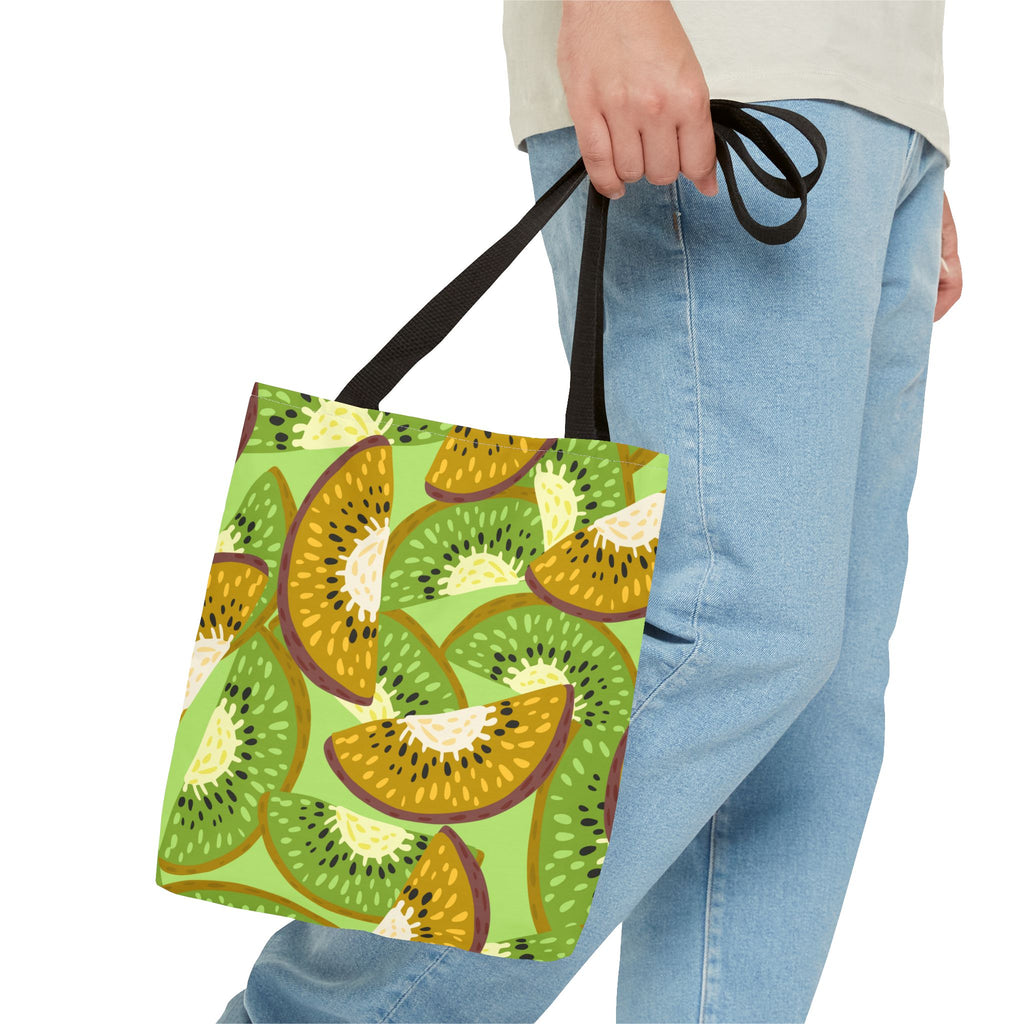 Kiwi Pattern Tote Bag – Vibrant Fruit Print AOP Reusable Shopper