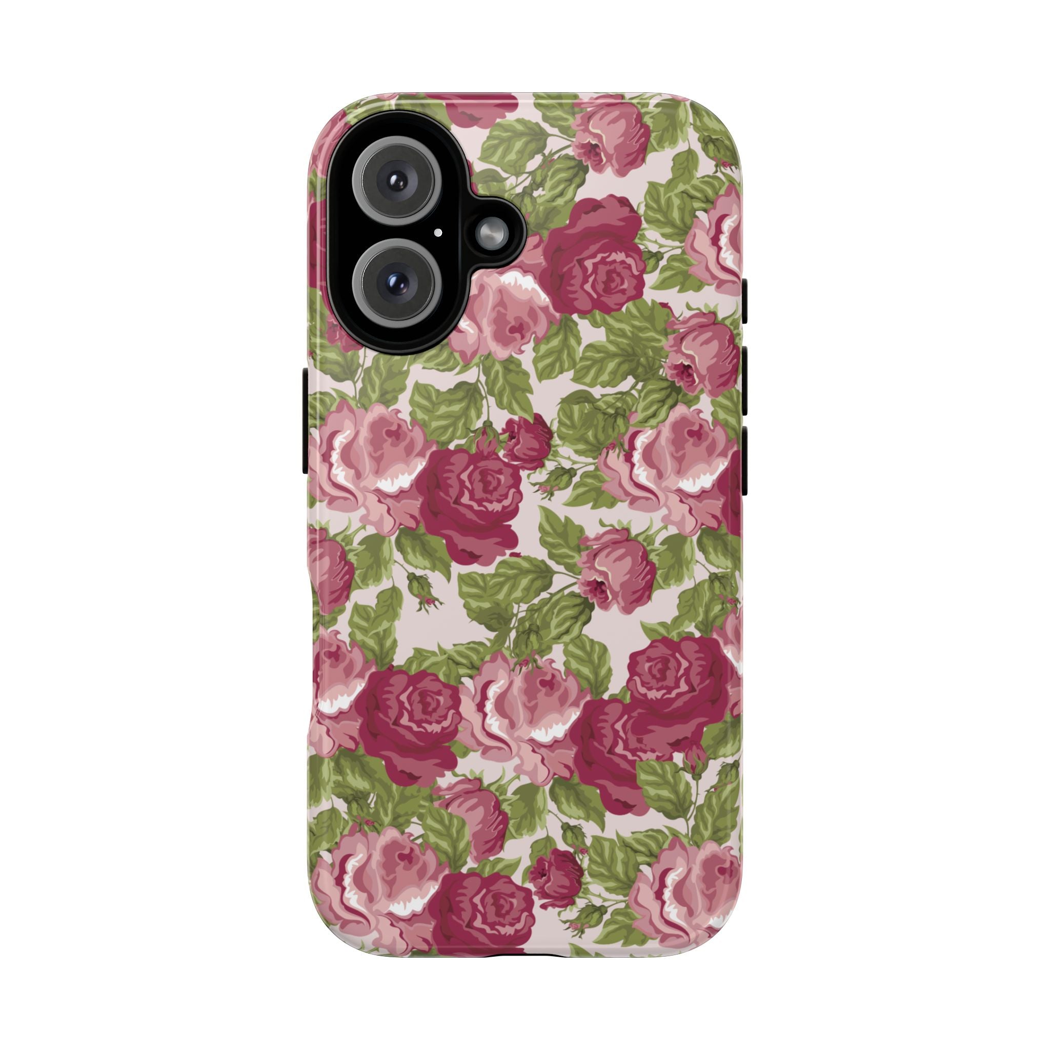 Floral Vintage Rose Tough Phone Case — Pink Garden Protective Cover