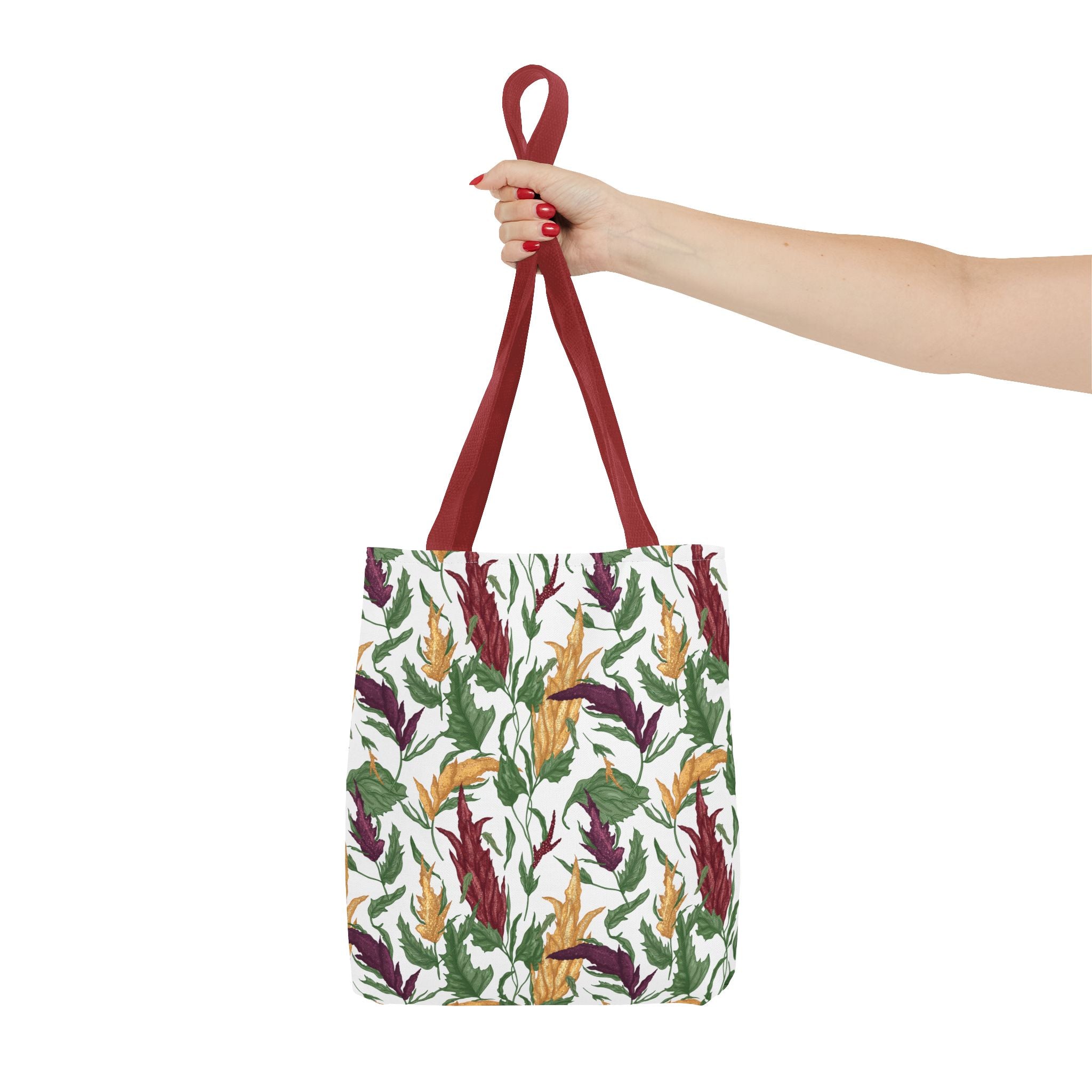 Autumn Feather Pattern Tote Bag – Colorful Fall Leaves & Feathers All-Over Print