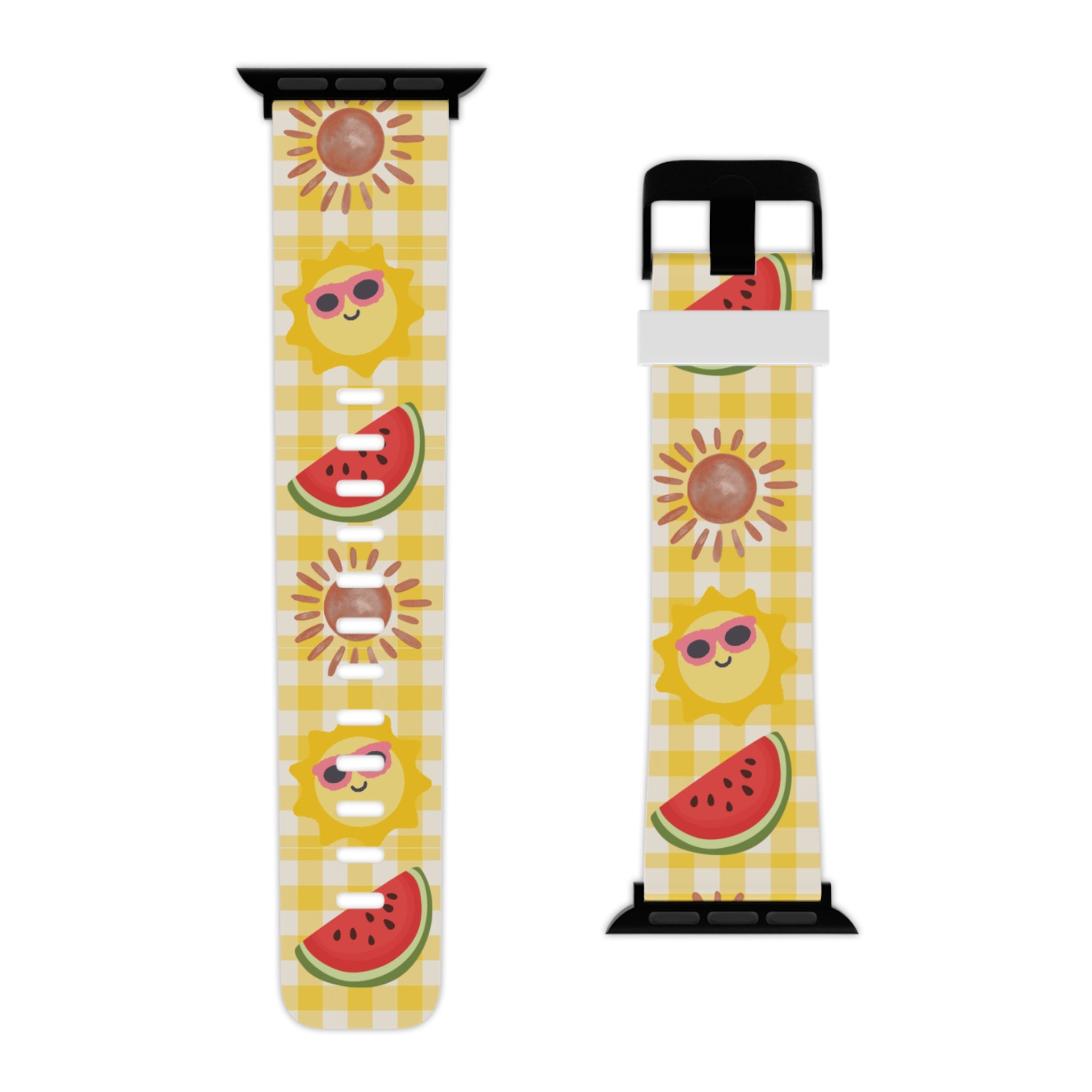Sunny Summer Apple Watch Band — Watermelon & Sunglasses Emoji Pattern