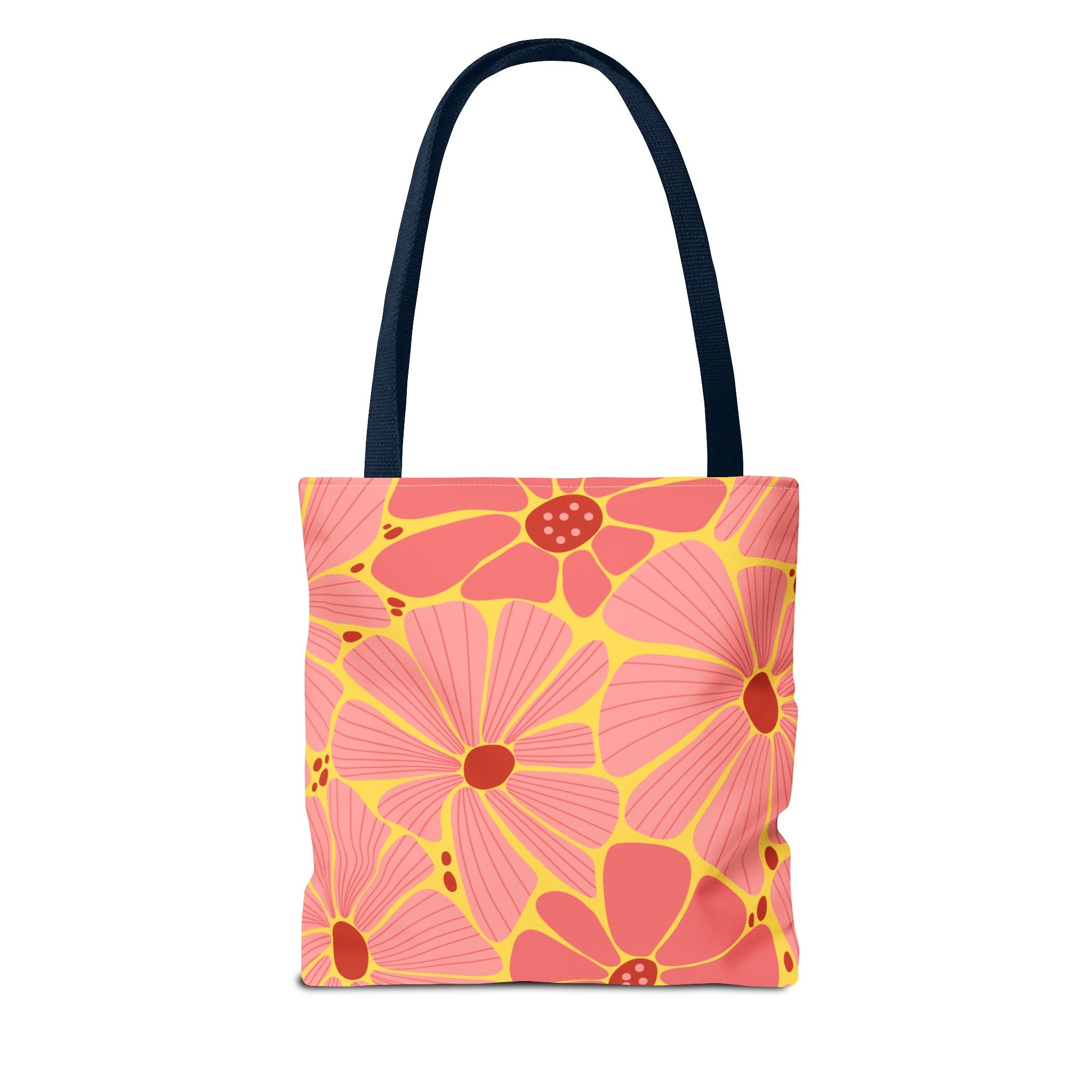 Floral Pink Daisies Tote Bag – Retro Summer Flower Market Tote