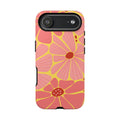 Floral Retro Phone Case – Pink & Coral Daisy Protective Cover