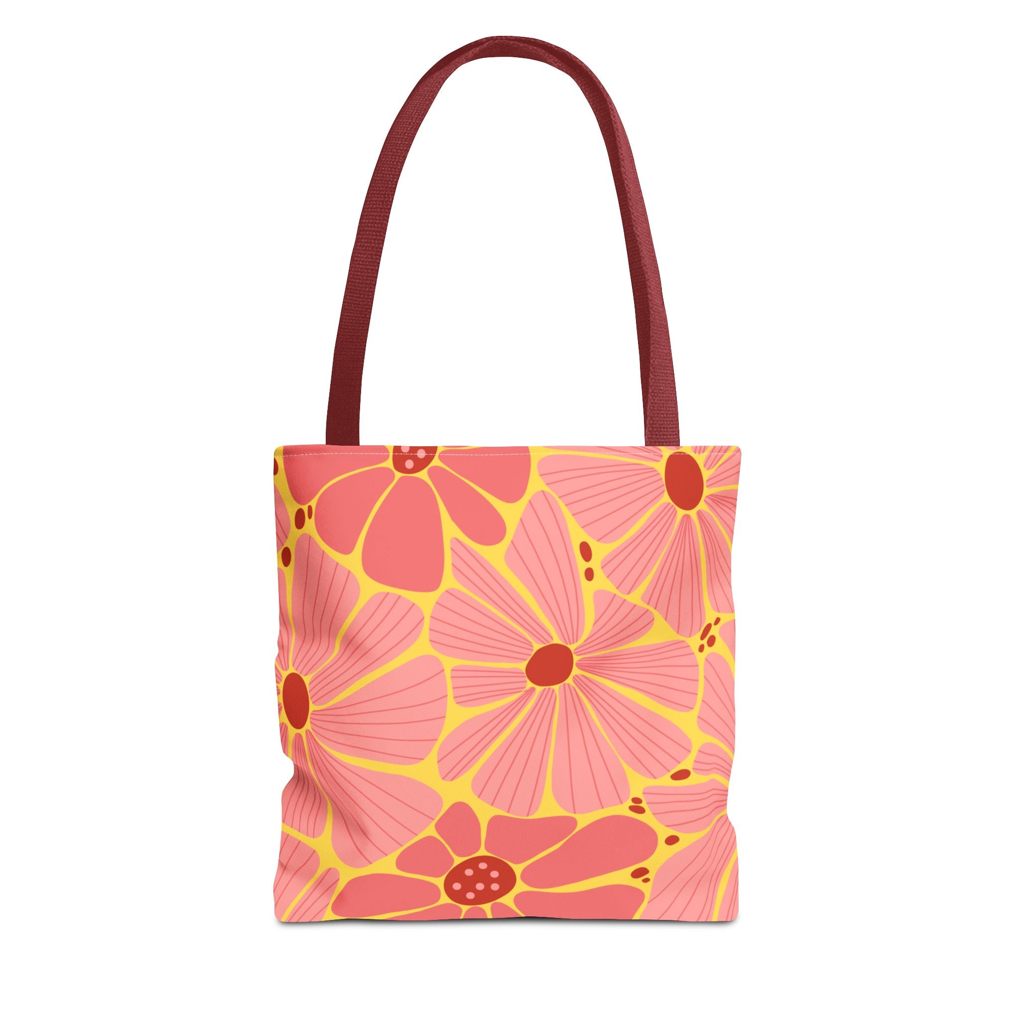 Floral Pink Daisies Tote Bag – Retro Summer Flower Market Tote