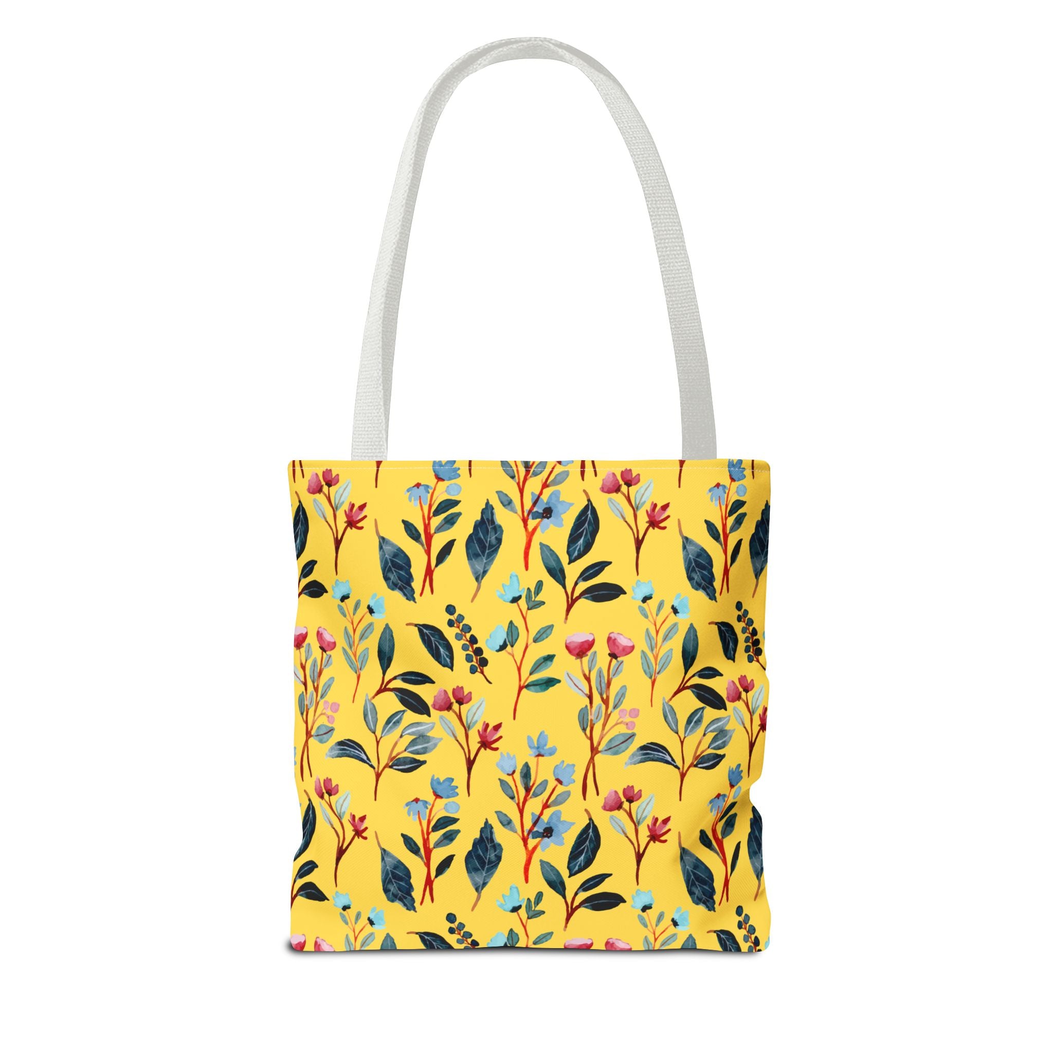 Floral Yellow Tote Bag – Bright Botanical All-Over Print