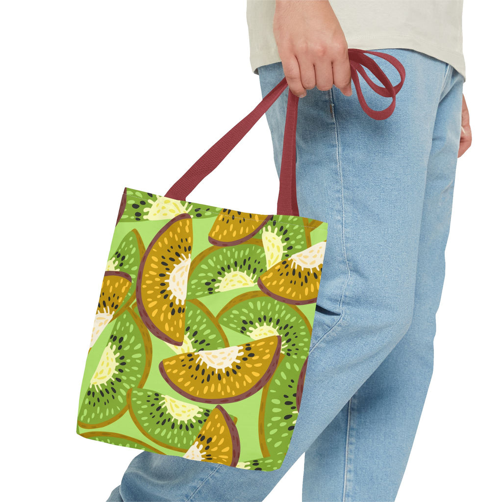 Kiwi Pattern Tote Bag – Vibrant Fruit Print AOP Reusable Shopper