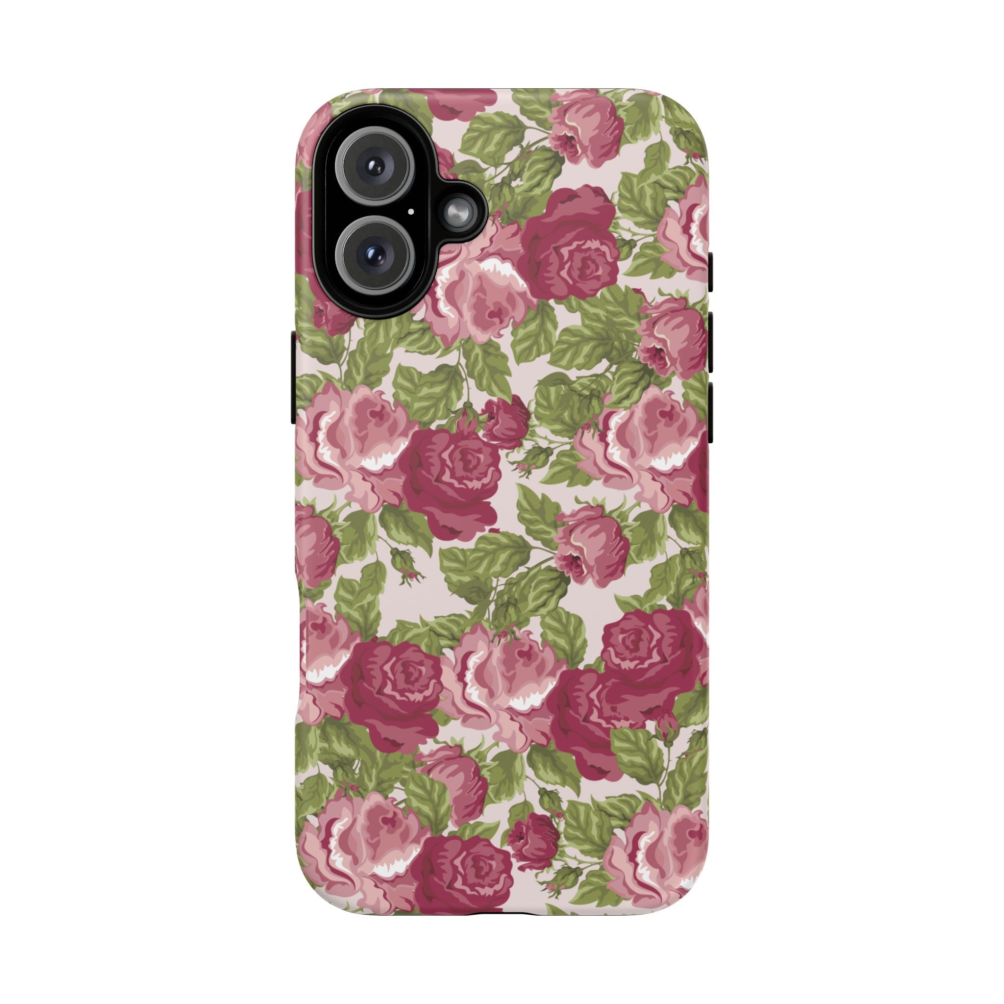 Floral Vintage Rose Tough Phone Case — Pink Garden Protective Cover