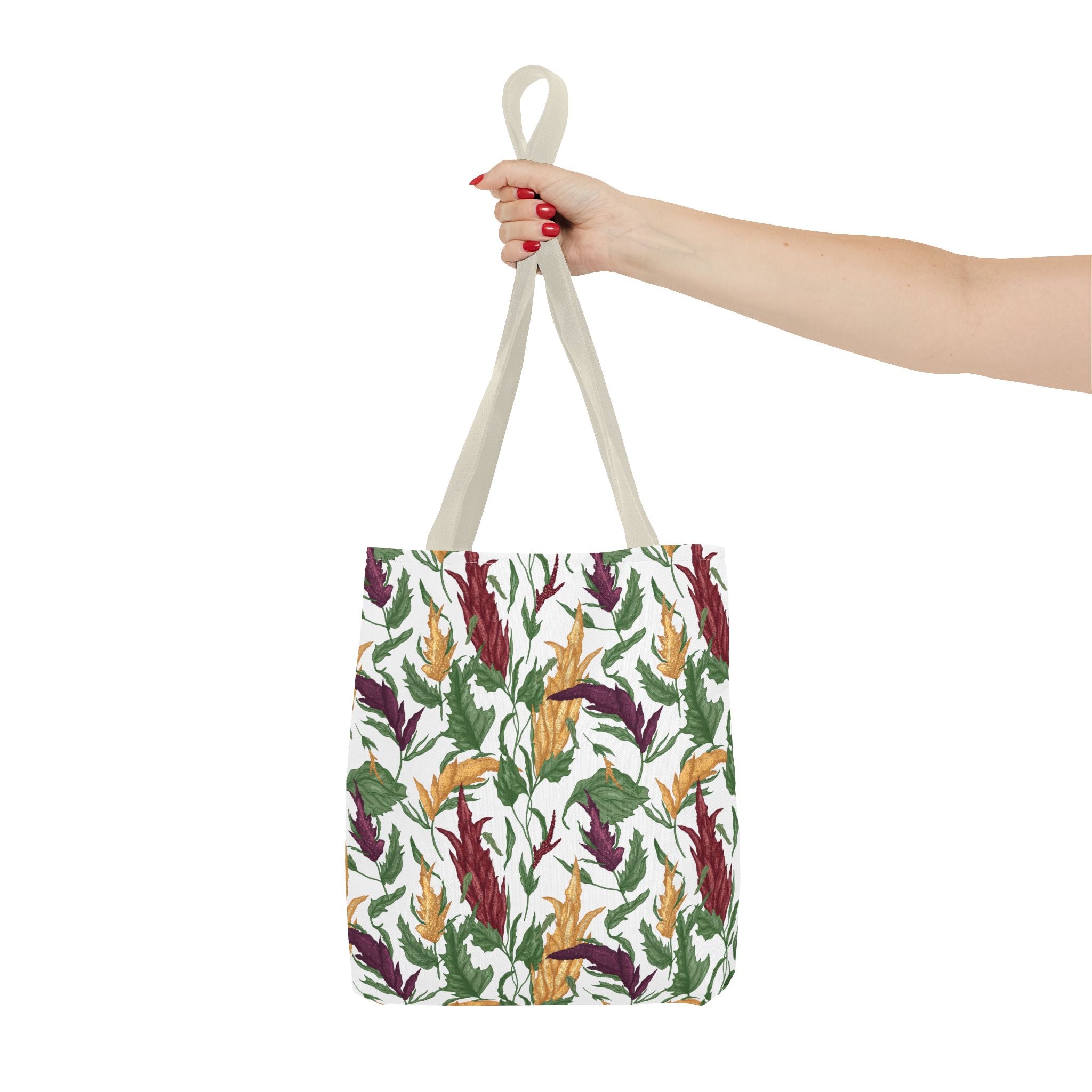 Autumn Feather Pattern Tote Bag – Colorful Fall Leaves & Feathers All-Over Print
