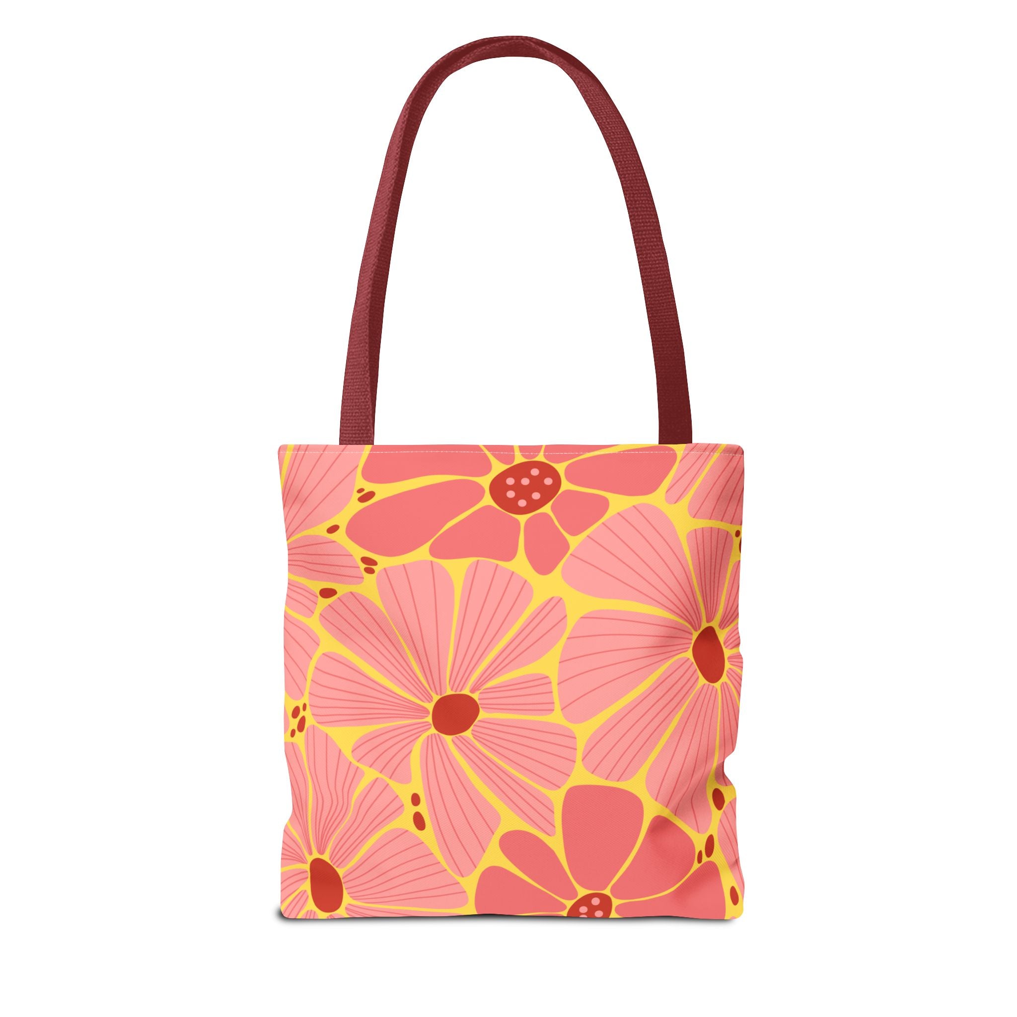 Floral Pink Daisies Tote Bag – Retro Summer Flower Market Tote