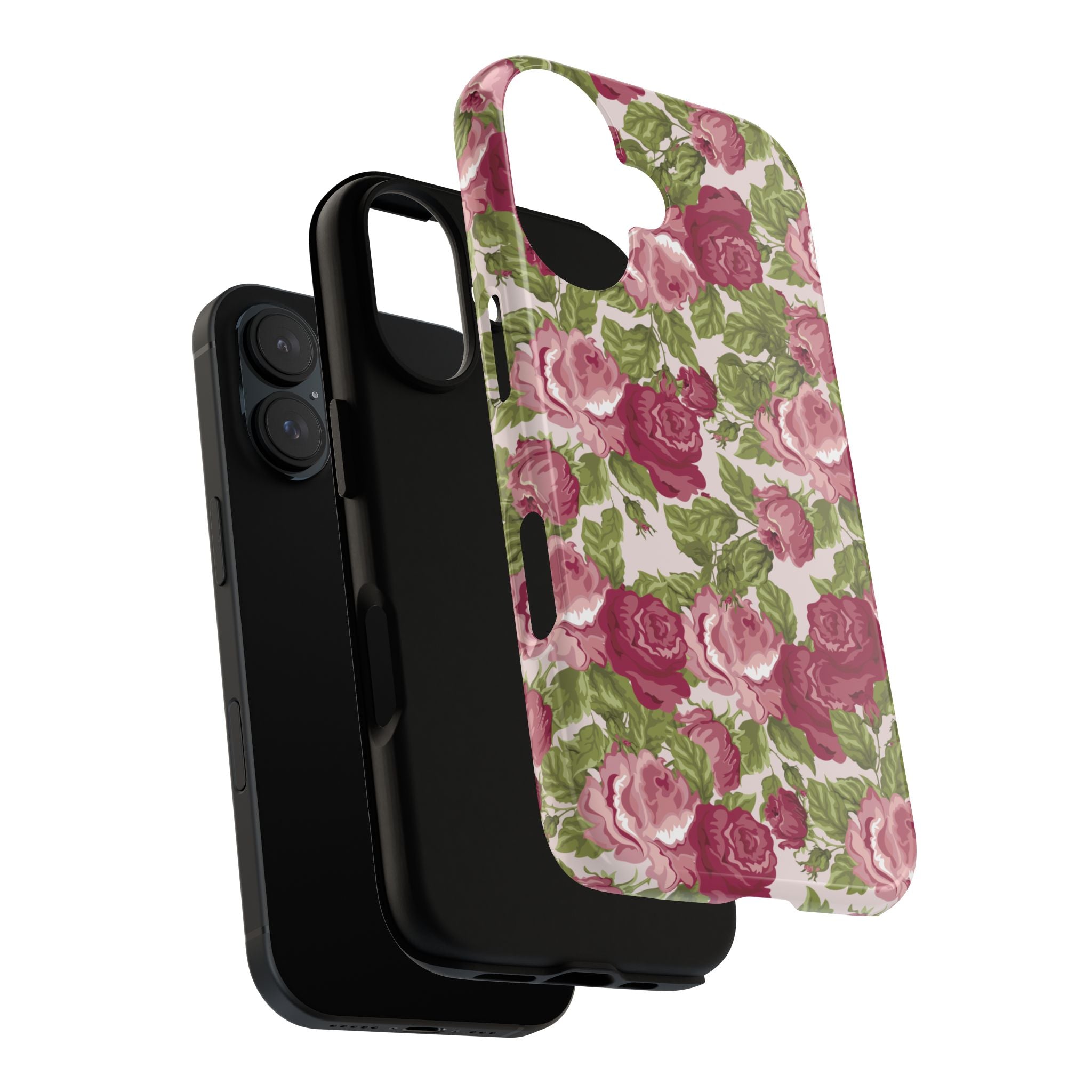 Floral Vintage Rose Tough Phone Case — Pink Garden Protective Cover