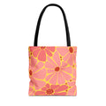Floral Pink Daisies Tote Bag – Retro Summer Flower Market Tote