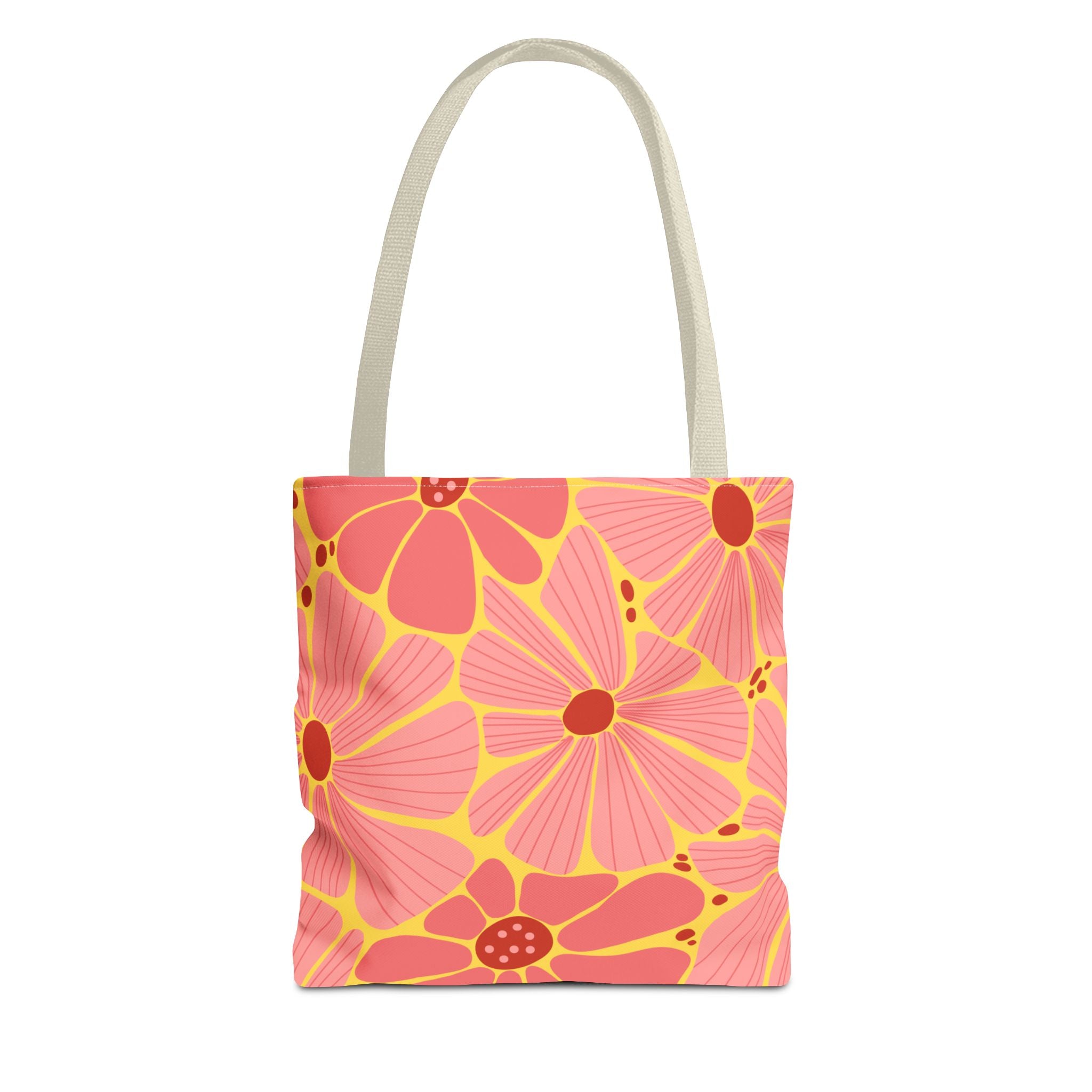 Floral Pink Daisies Tote Bag – Retro Summer Flower Market Tote