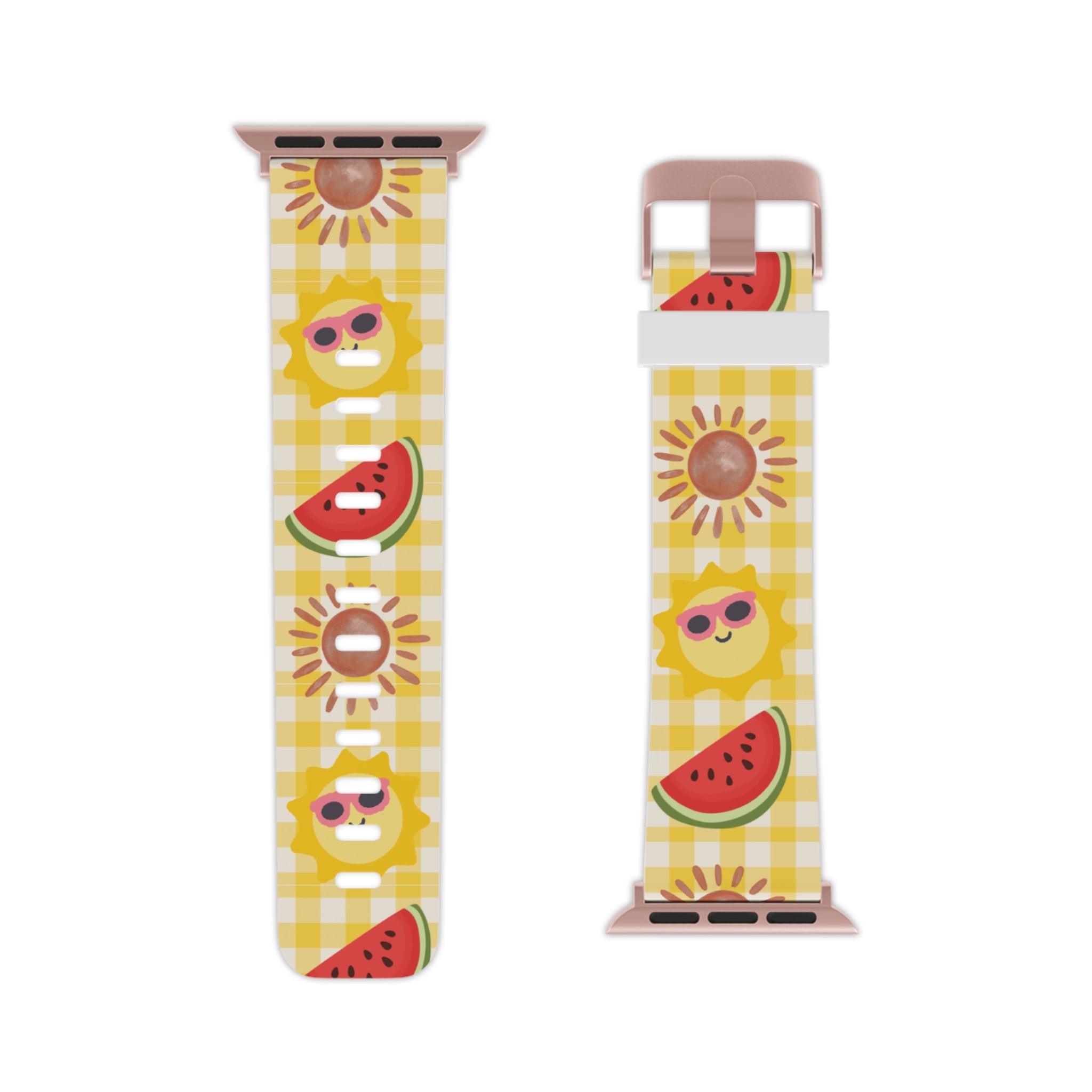 Sunny Summer Apple Watch Band — Watermelon & Sunglasses Emoji Pattern