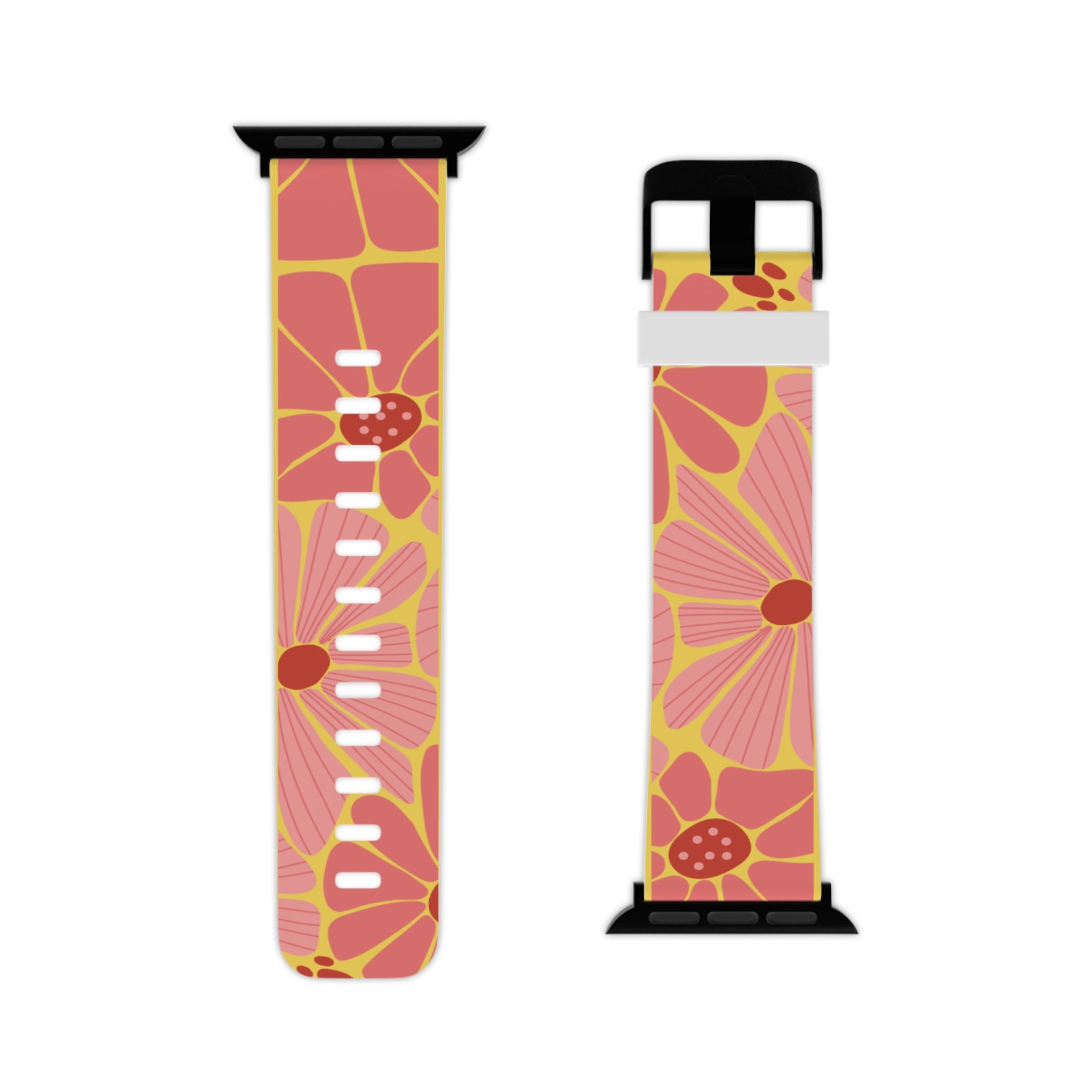 Floral Rose Apple Watch Band — Vintage Pink Garden Strap