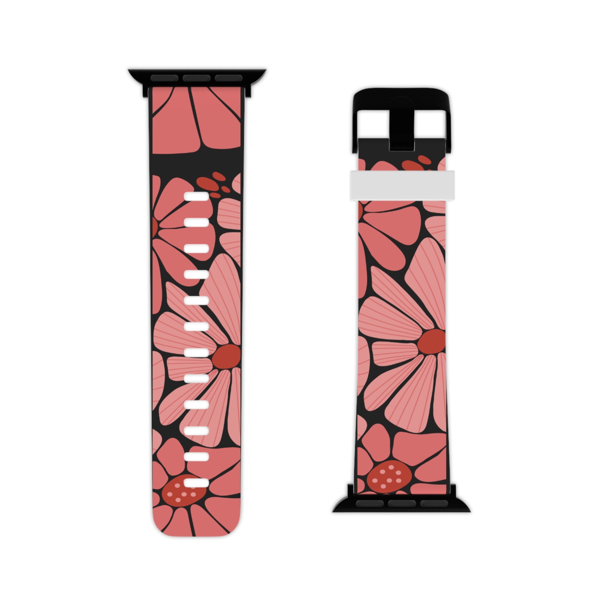 Pink Daisy Floral Apple Watch Band — Floral Pattern Replacement Strap