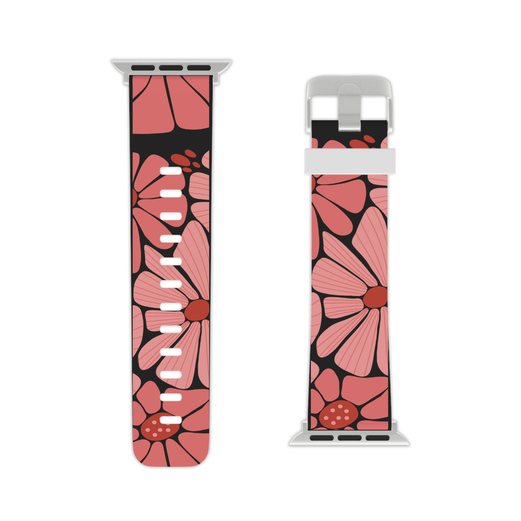 Pink Daisy Floral Apple Watch Band — Floral Pattern Replacement Strap
