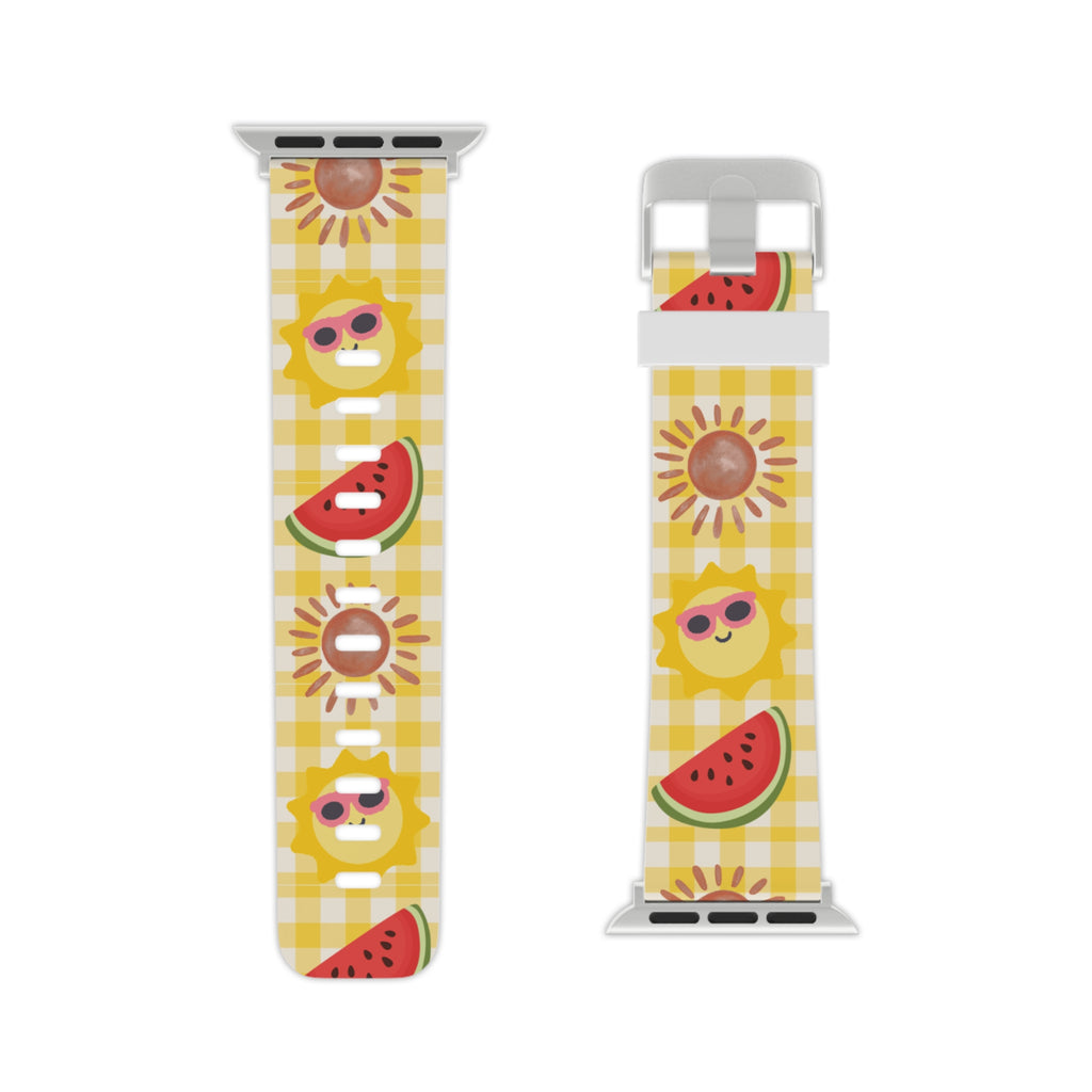 Sunny Summer Apple Watch Band — Watermelon & Sunglasses Emoji Pattern