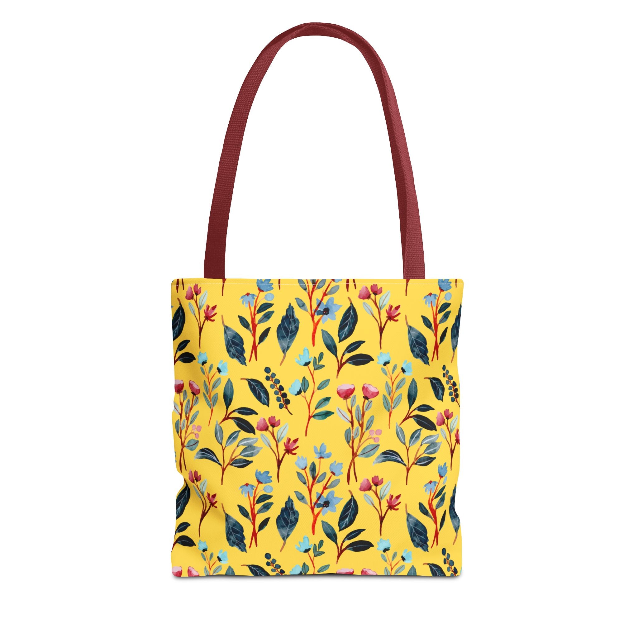 Floral Yellow Tote Bag – Bright Botanical All-Over Print