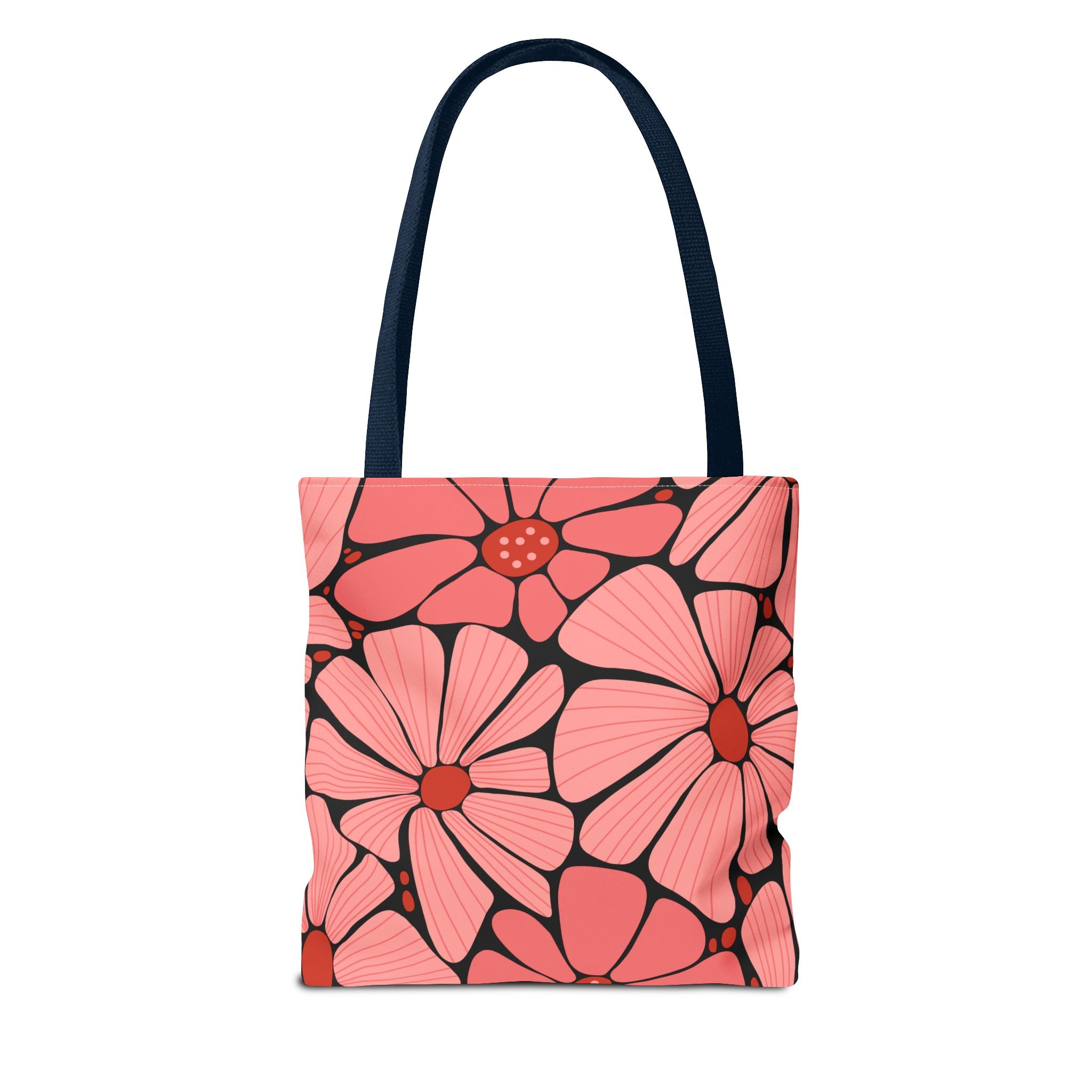 Pink Retro Floral Tote Bag - All-Over Print
