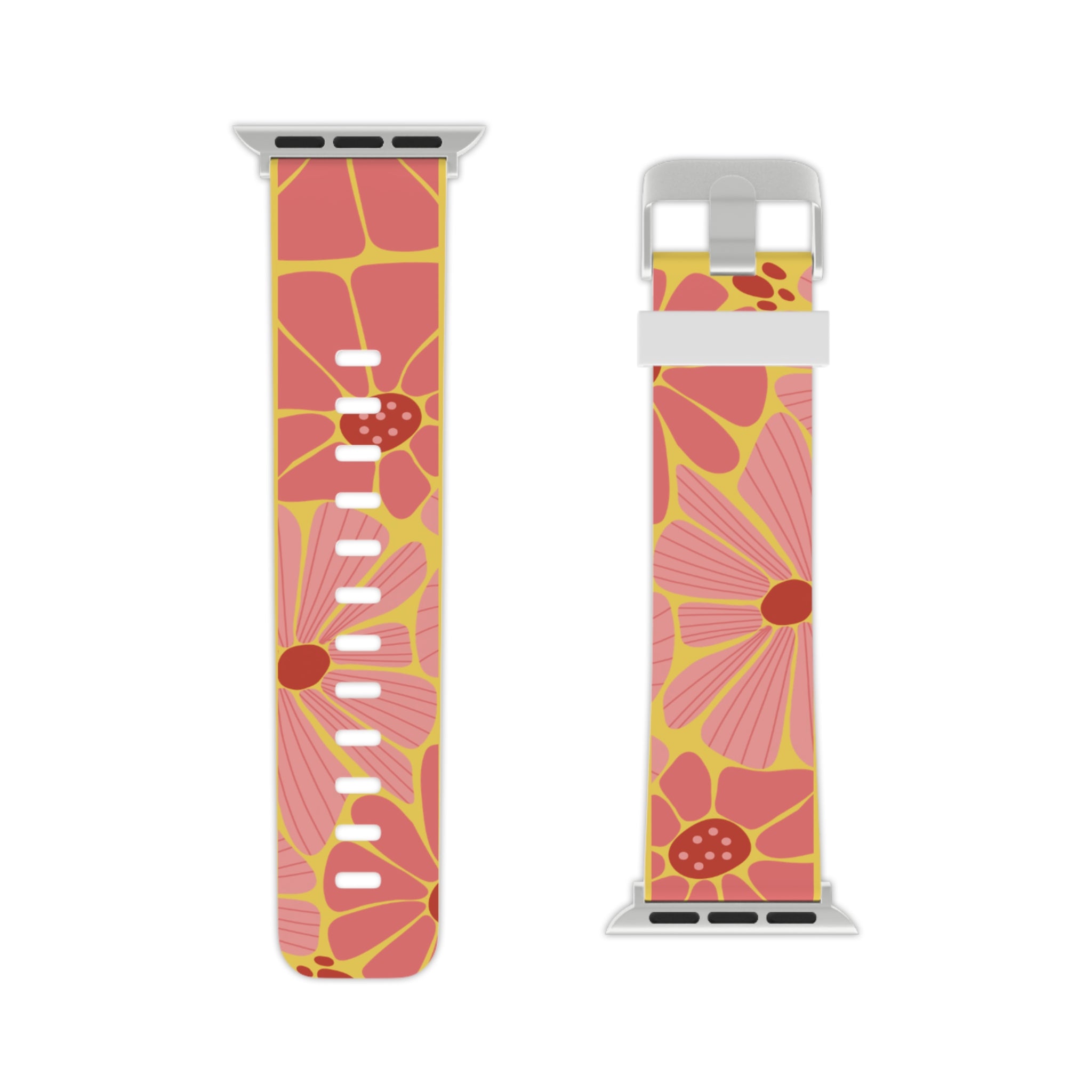 Floral Rose Apple Watch Band — Vintage Pink Garden Strap