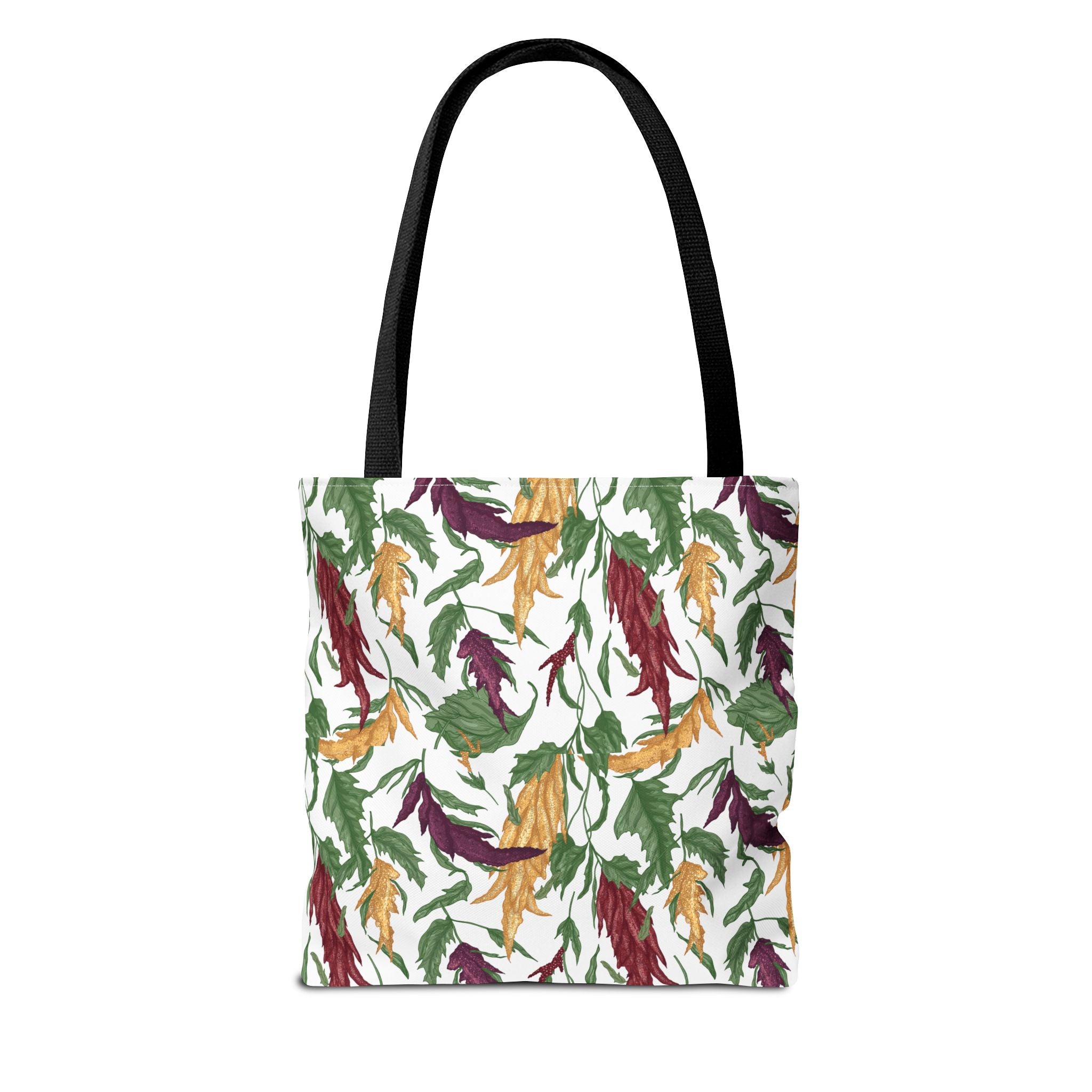 Autumn Feather Pattern Tote Bag – Colorful Fall Leaves & Feathers All-Over Print