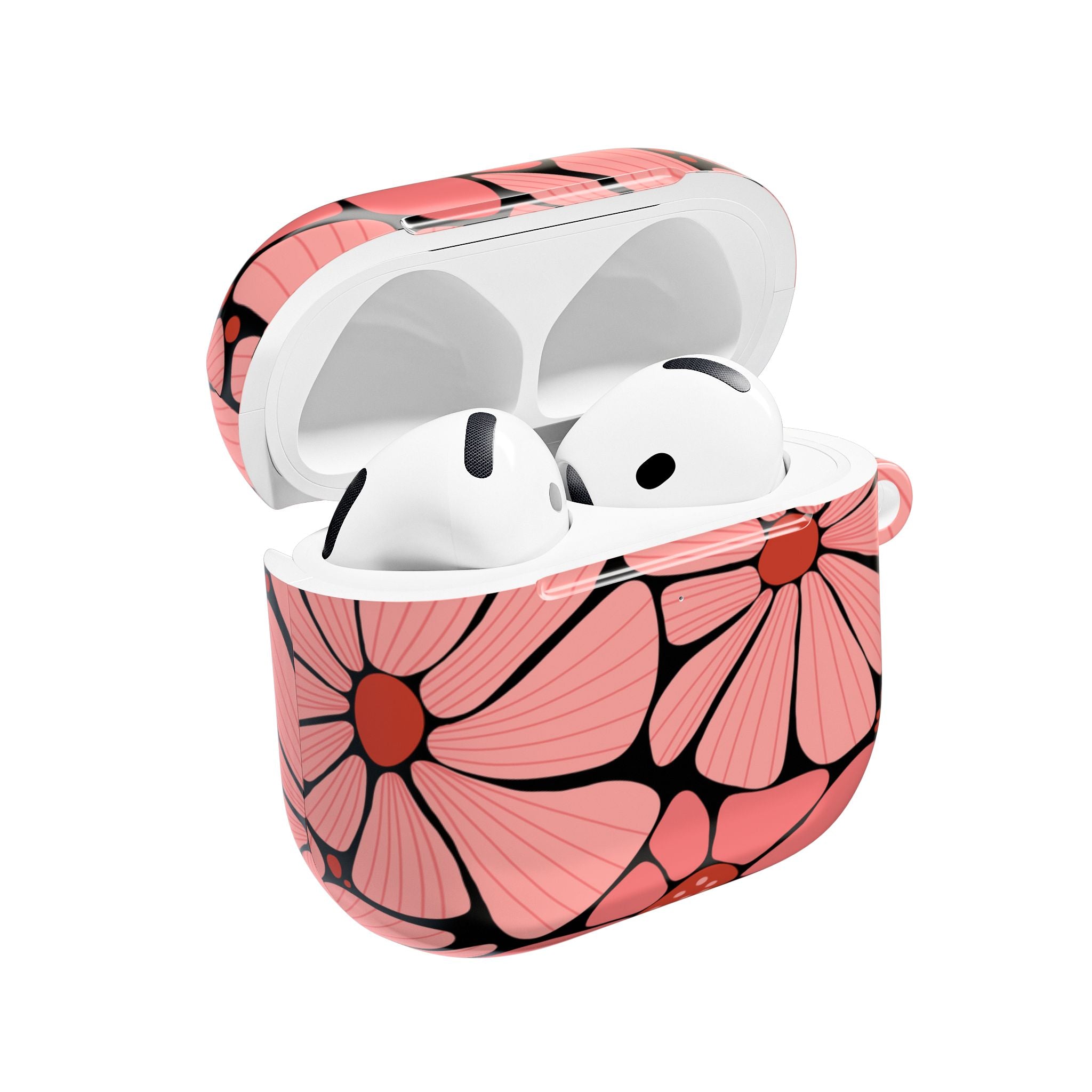 Floral Daisy AirPod Case — Pink Retro Flower Protective Cover