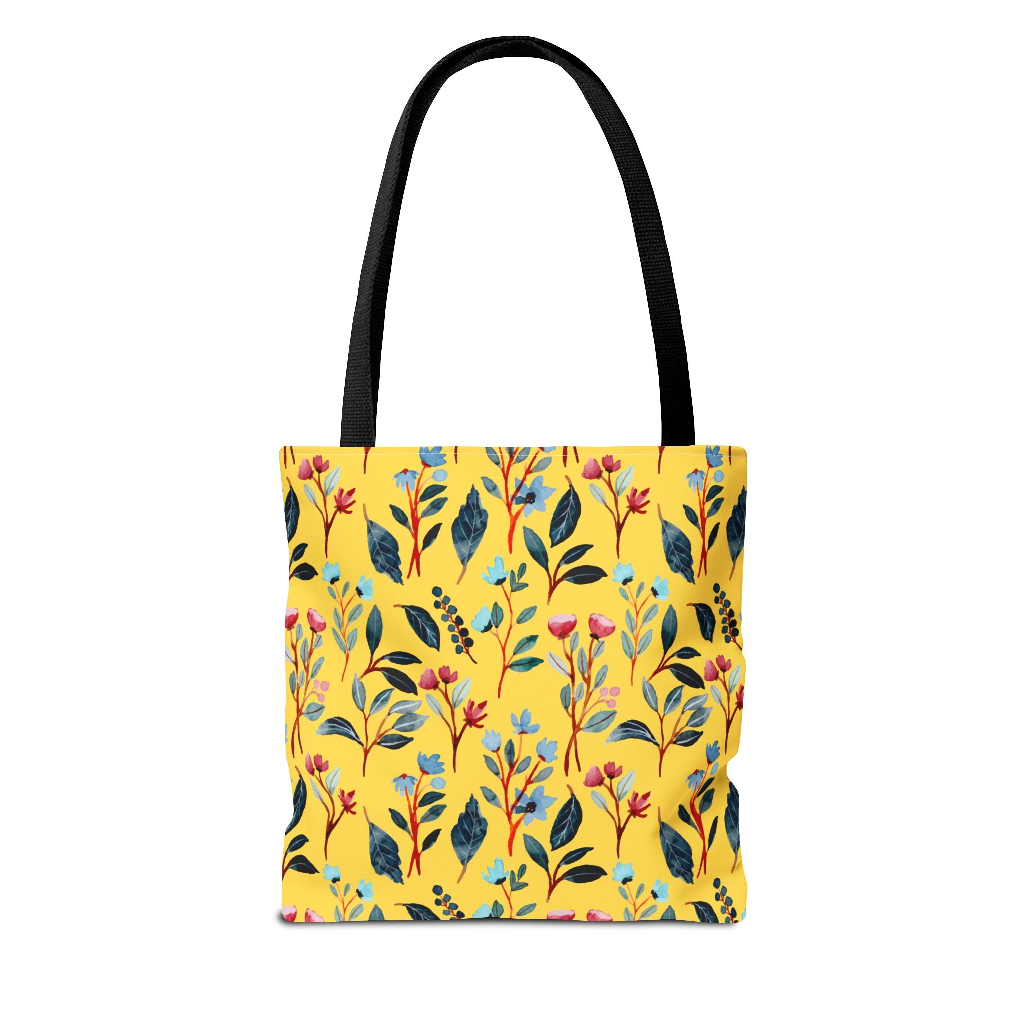 Floral Yellow Tote Bag – Bright Botanical All-Over Print