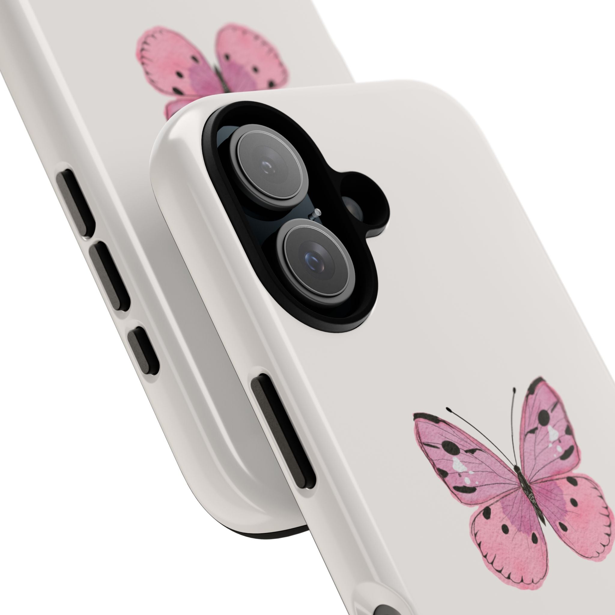 Pink Butterfly Tough Phone Case — "take this time for you" Protective iPhone Cover