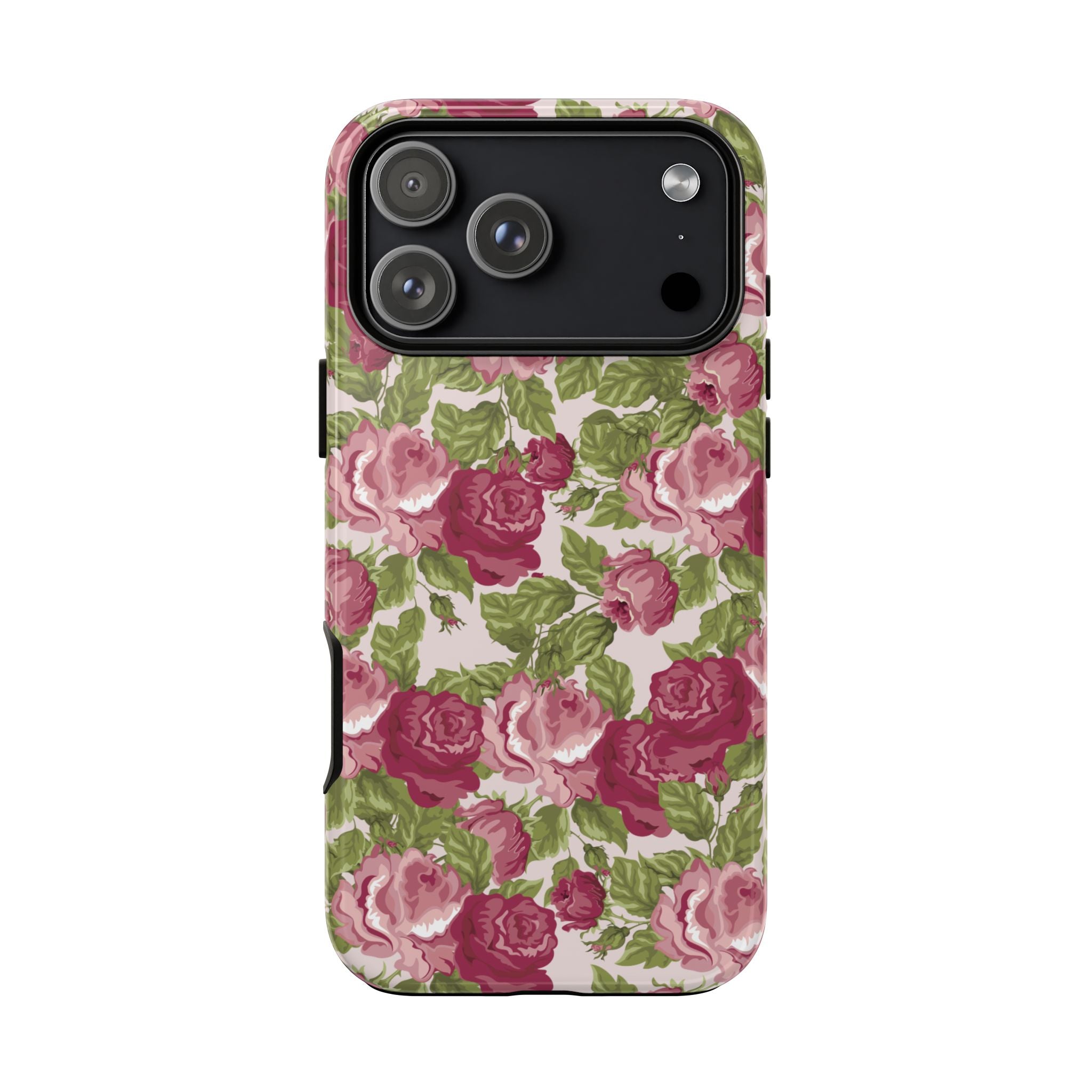 Floral Vintage Rose Tough Phone Case — Pink Garden Protective Cover