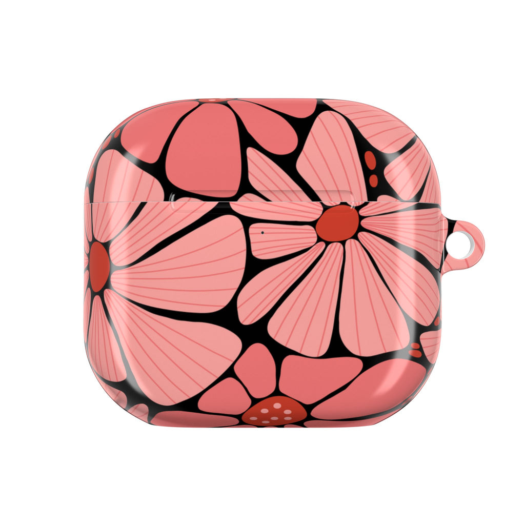 Floral Daisy AirPod Case — Pink Retro Flower Protective Cover