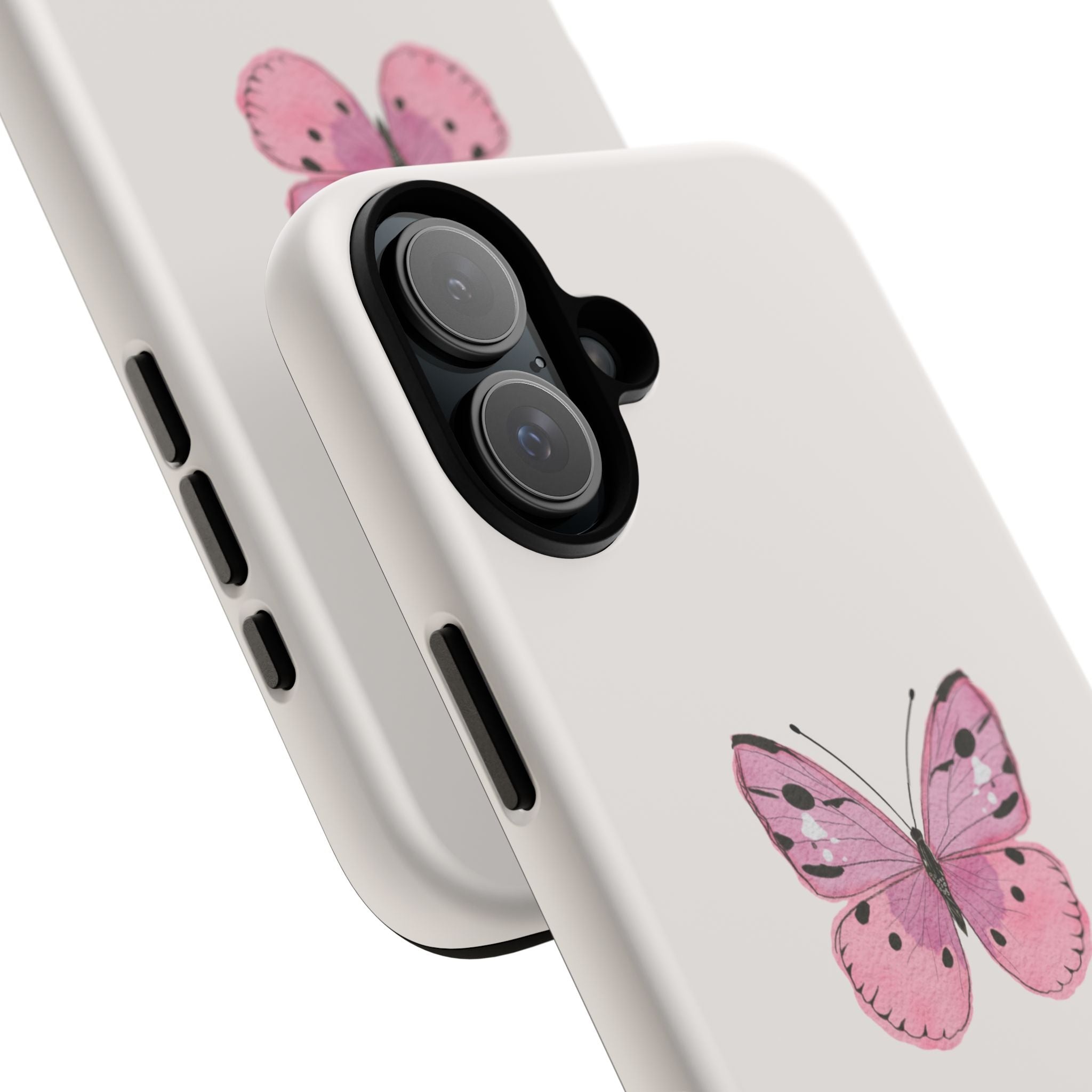 Pink Butterfly Tough Phone Case — "take this time for you" Protective iPhone Cover